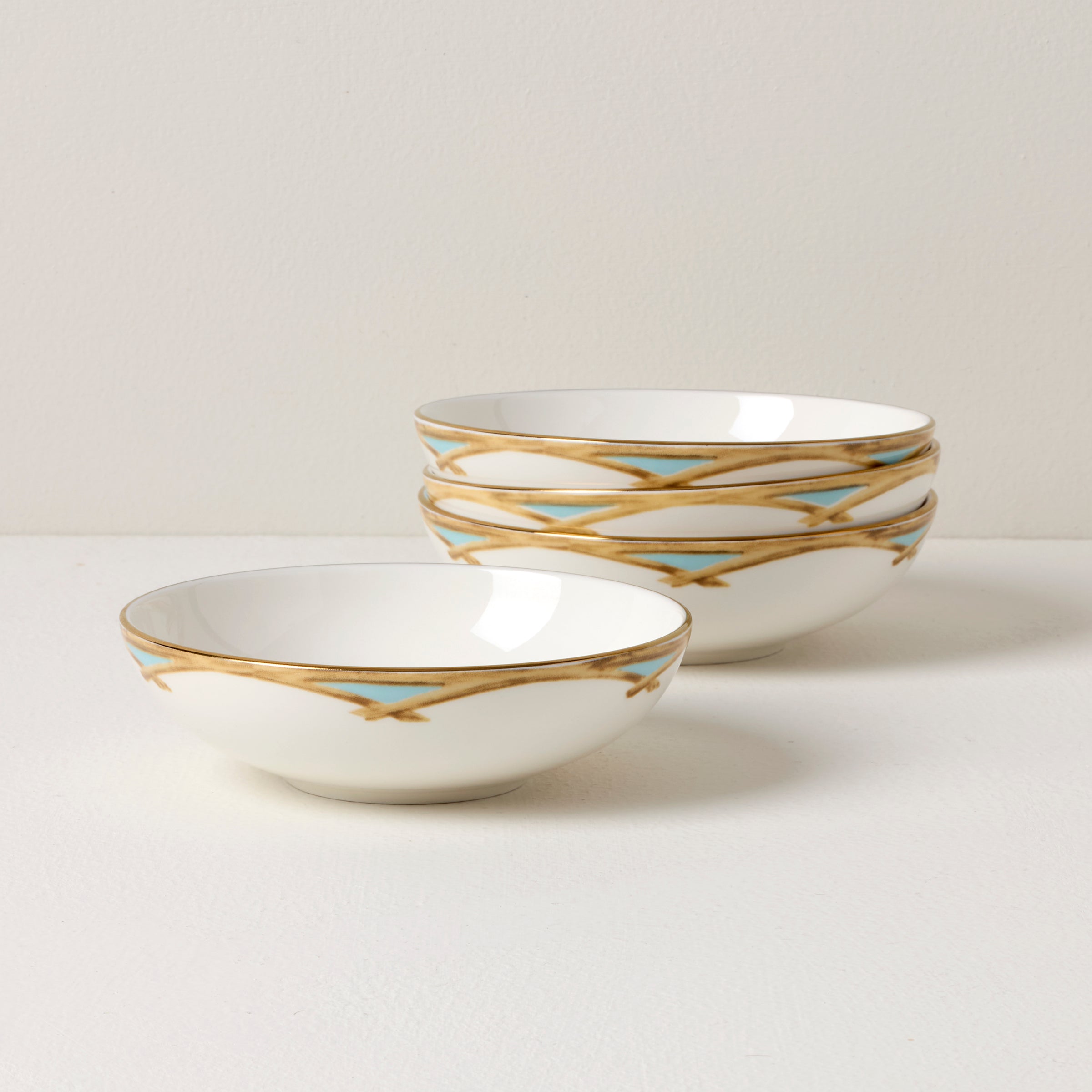 British Colonial Bamboo Fruit Bowls - Set of 4