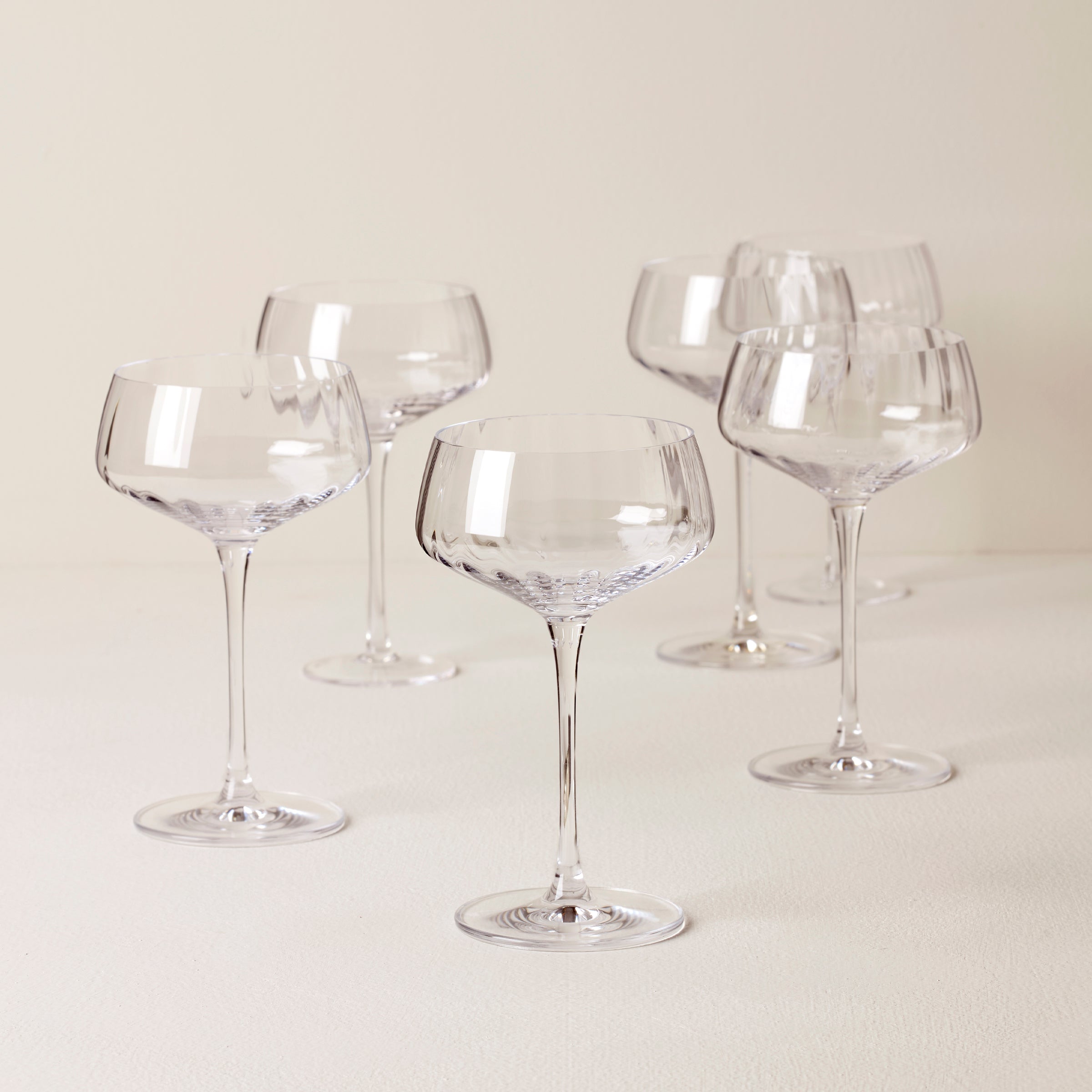 Tuscany Classics Angled Optic Coupe Glasses - Set Of 6