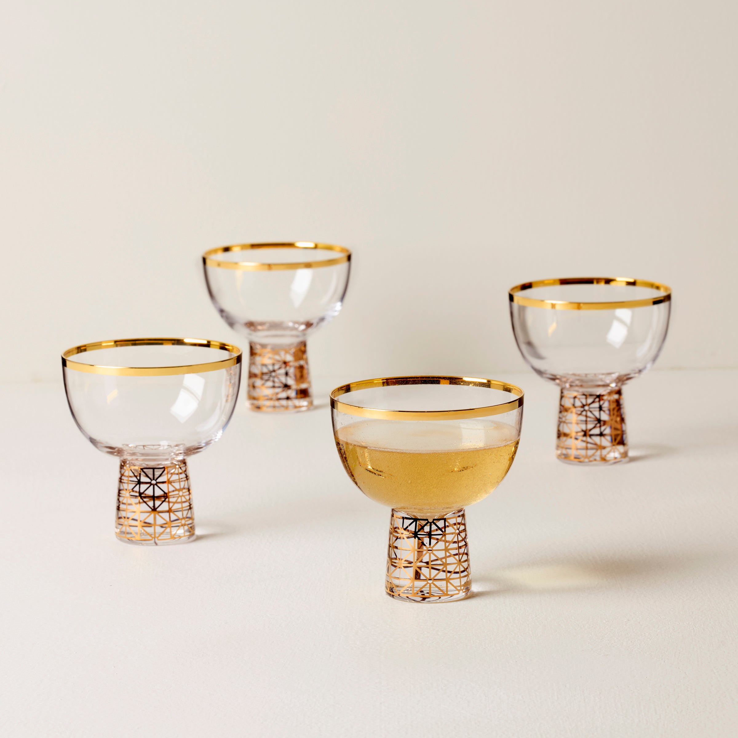 Tuscany Classics Gold Frost Coupe Glasses - Set Of 4 - Image 4