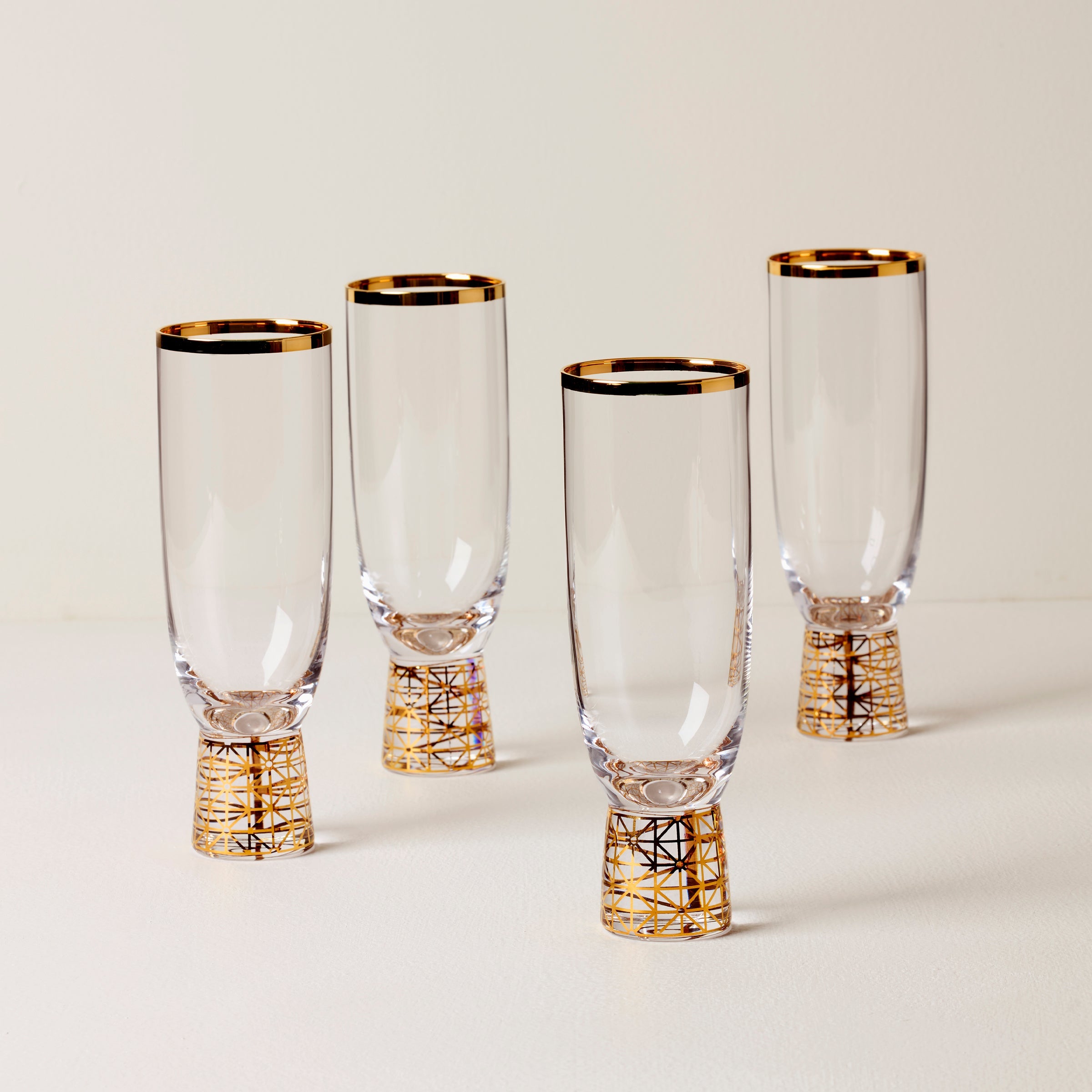 Tuscany Classics Gold Frost Flute Glasses - Set Of 4