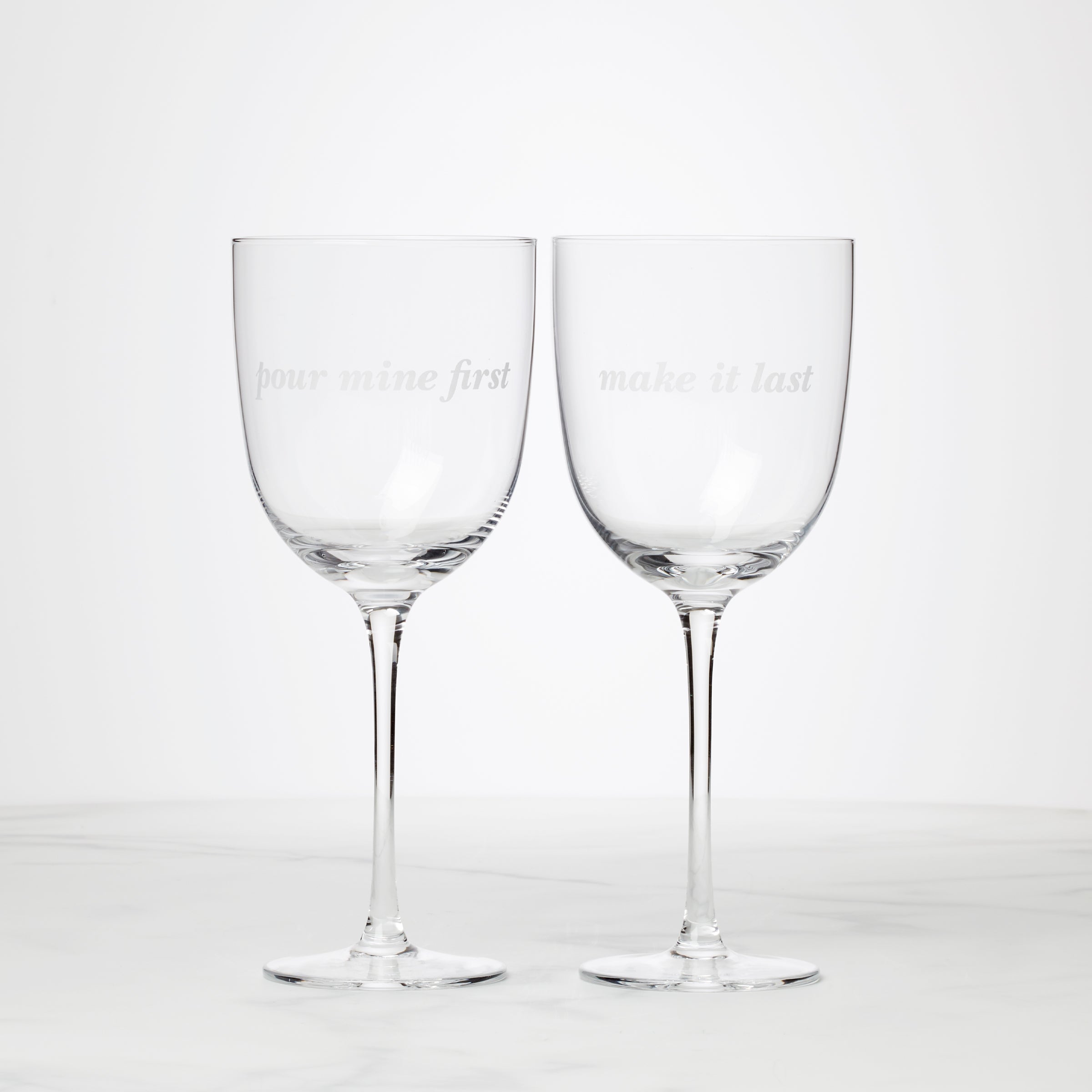 Pour Mine & Make It Last Wine Glasses - Set Of 2