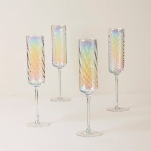 Tuscany Classics Iridescent Flute Glasses - Set Of 4