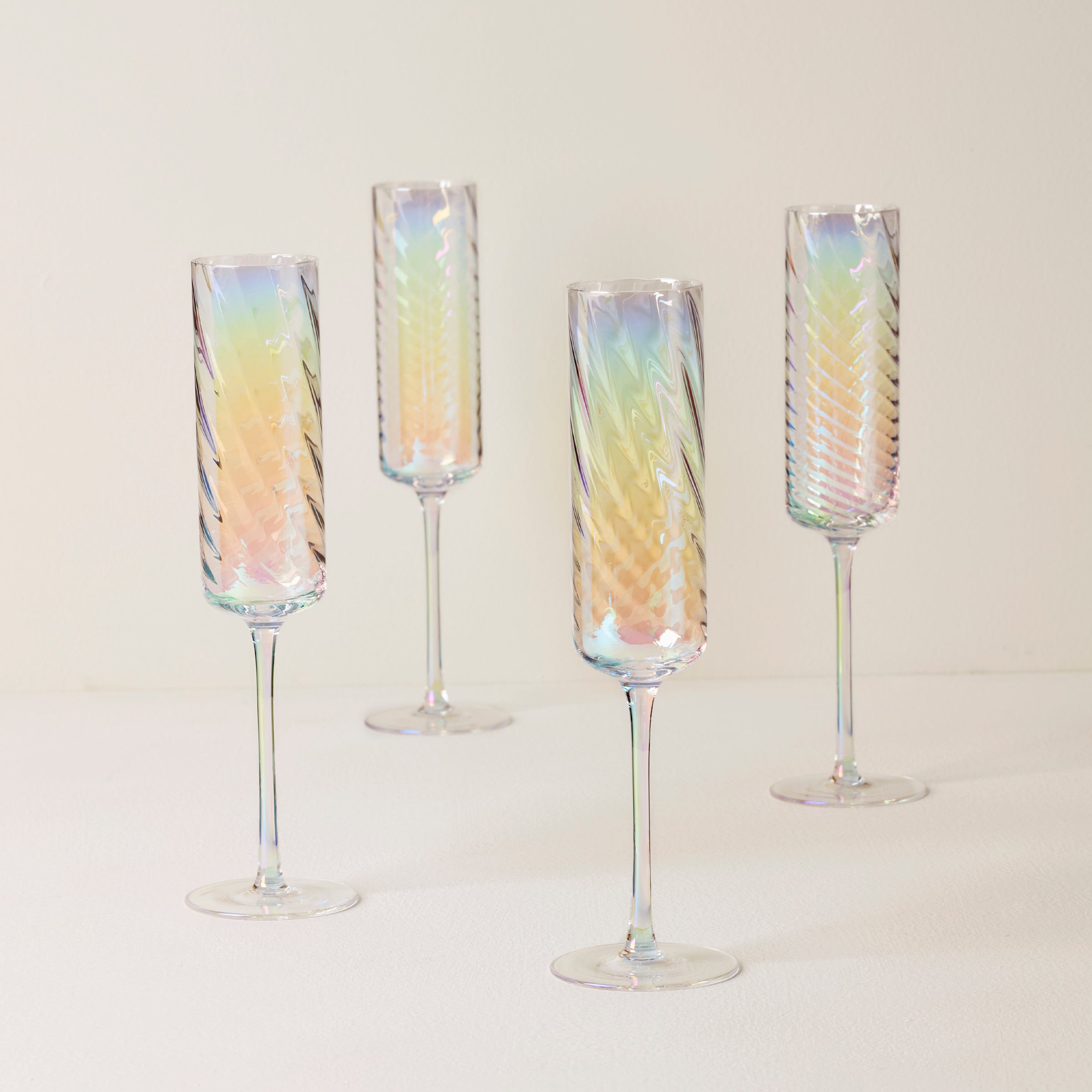 Tuscany Classics Iridescent Flute Glasses - Set Of 4