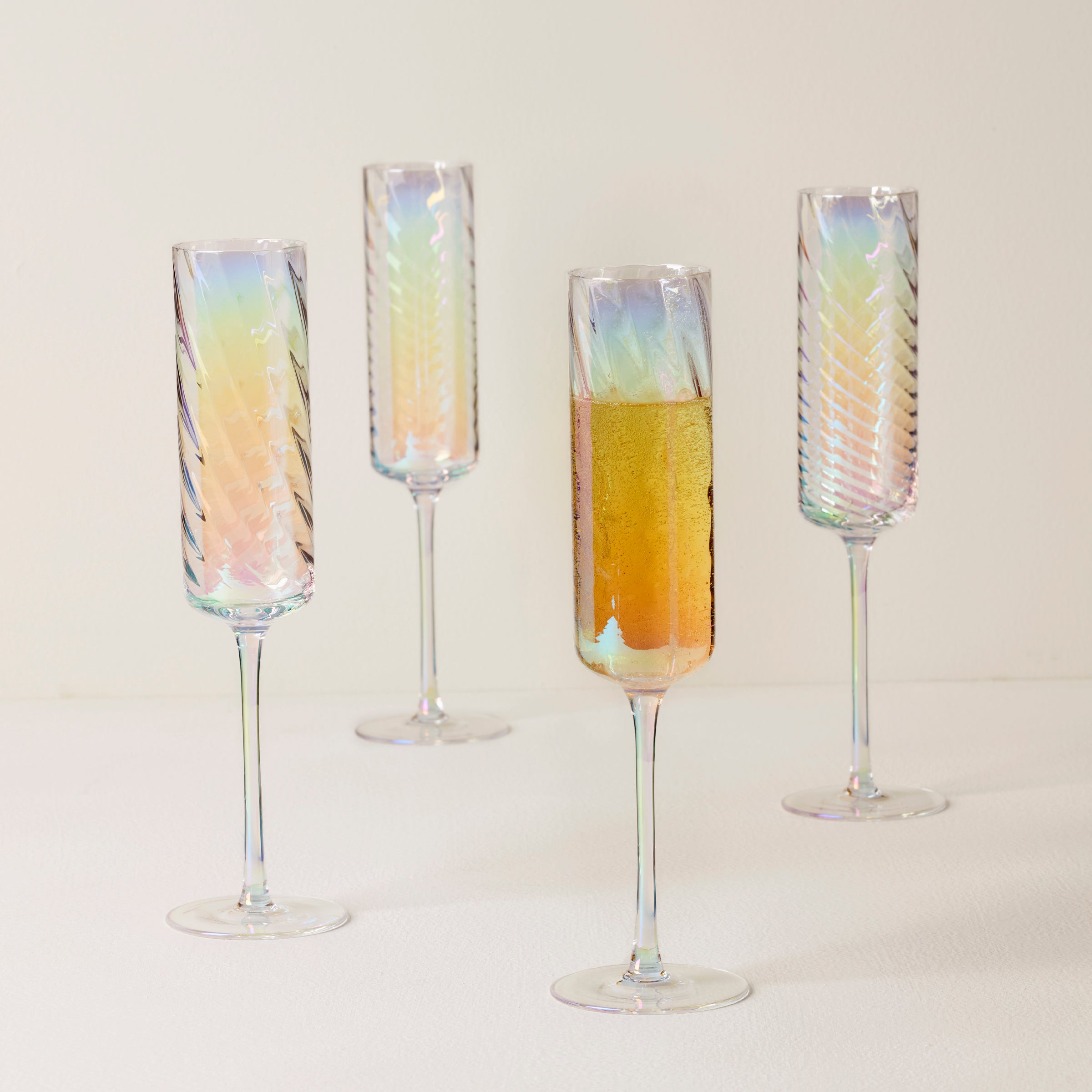 Tuscany Classics Iridescent Flute Glasses - Set Of 4 - Image 2