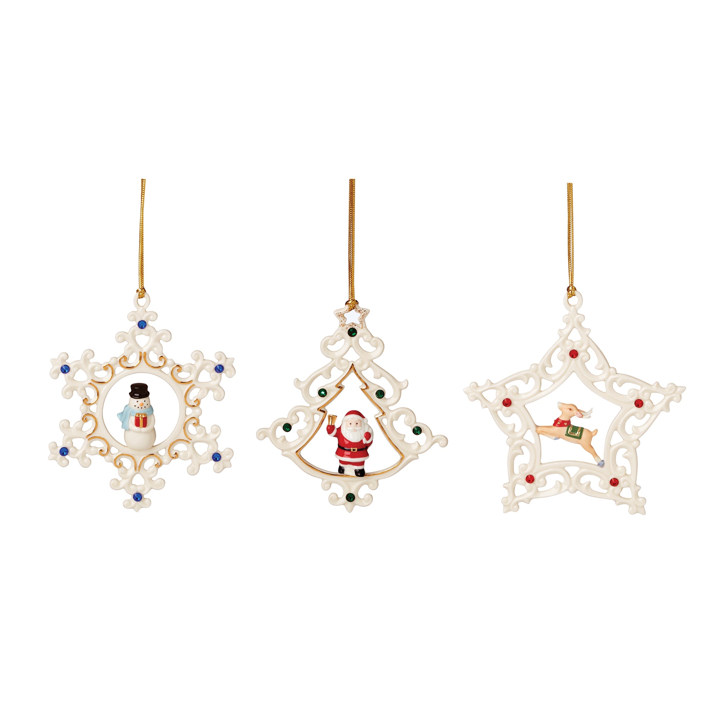 Pierced Gem Ornaments - Set Of 3 - Image 2