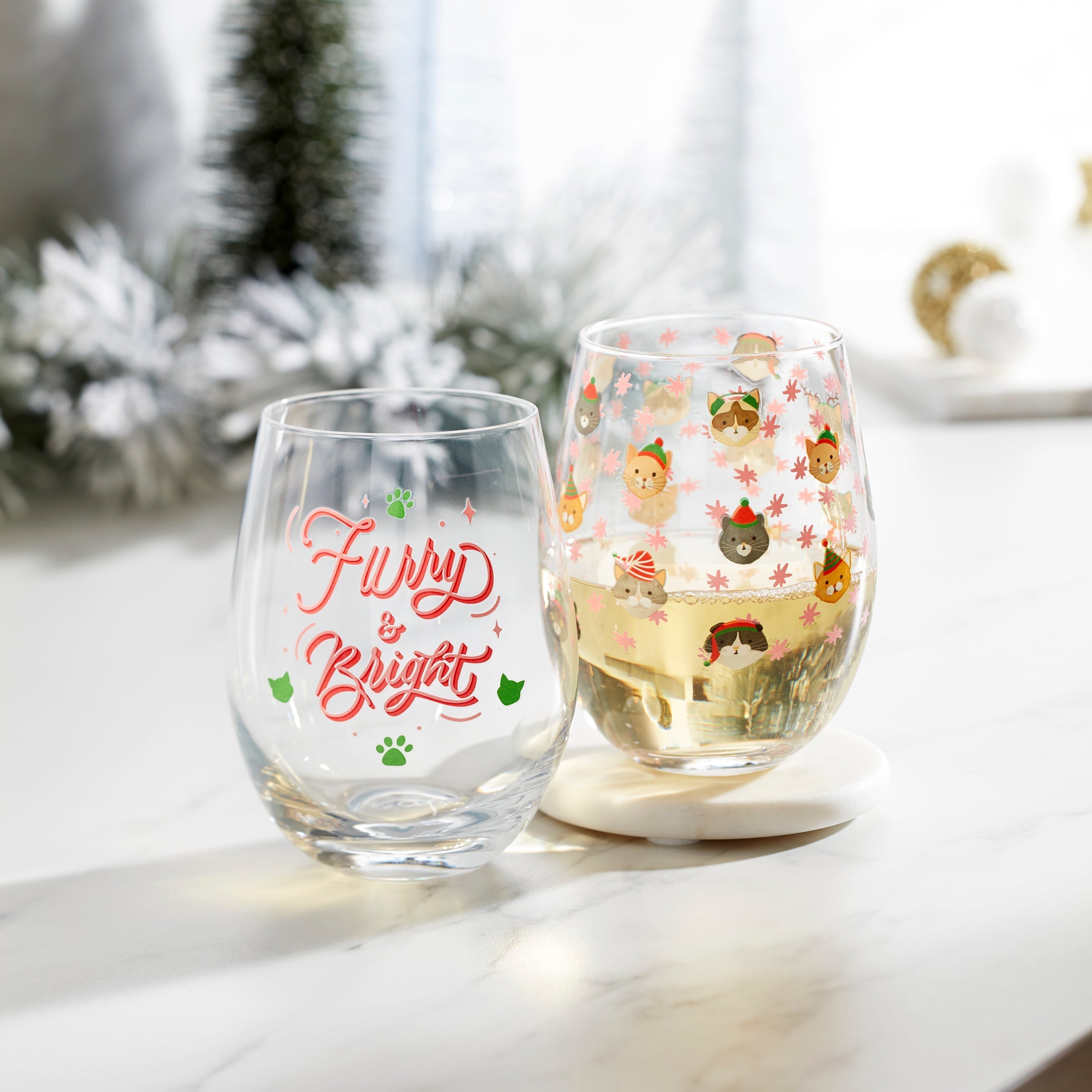 Furry & Bright Wine Glasses - Set Of 2 - Image 3