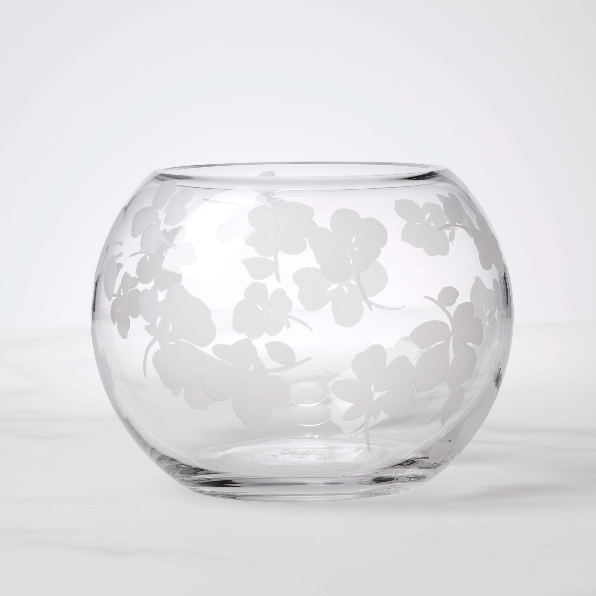 Spring Pansies Glass Petite Rose Bowl