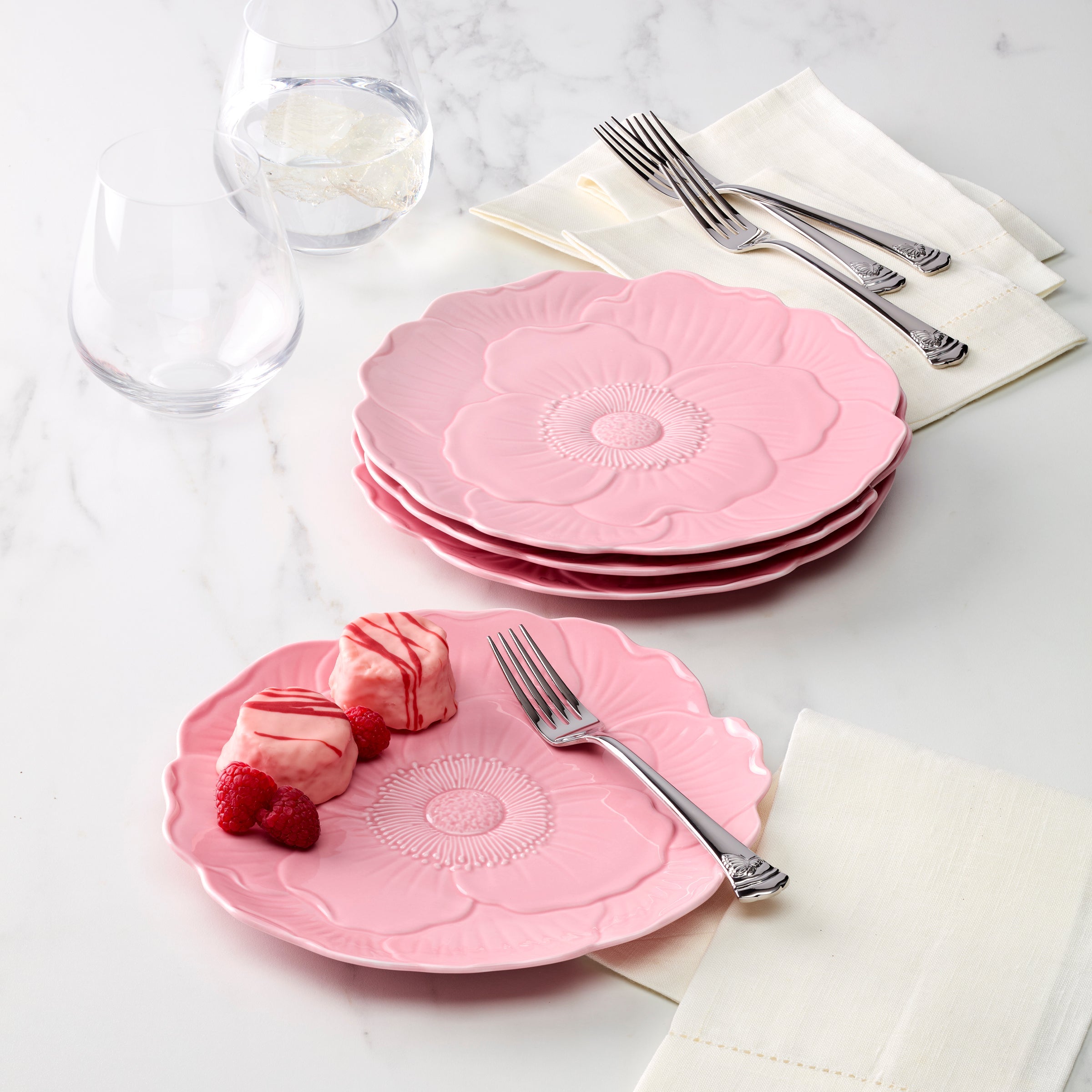 Butterfly Meadow Floral Pink Accent Plates - Set of 4 - Image 2