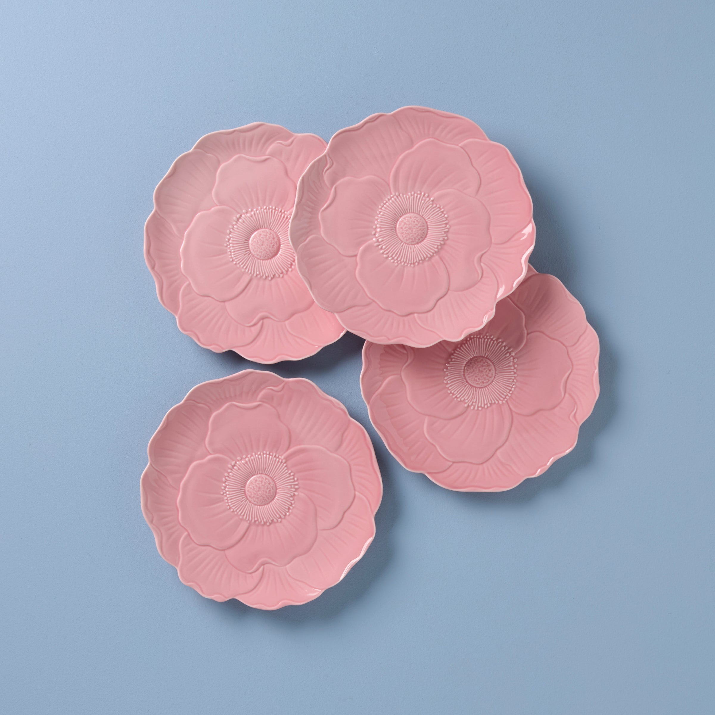 Butterfly Meadow Floral Pink Accent Plates - Set of 4