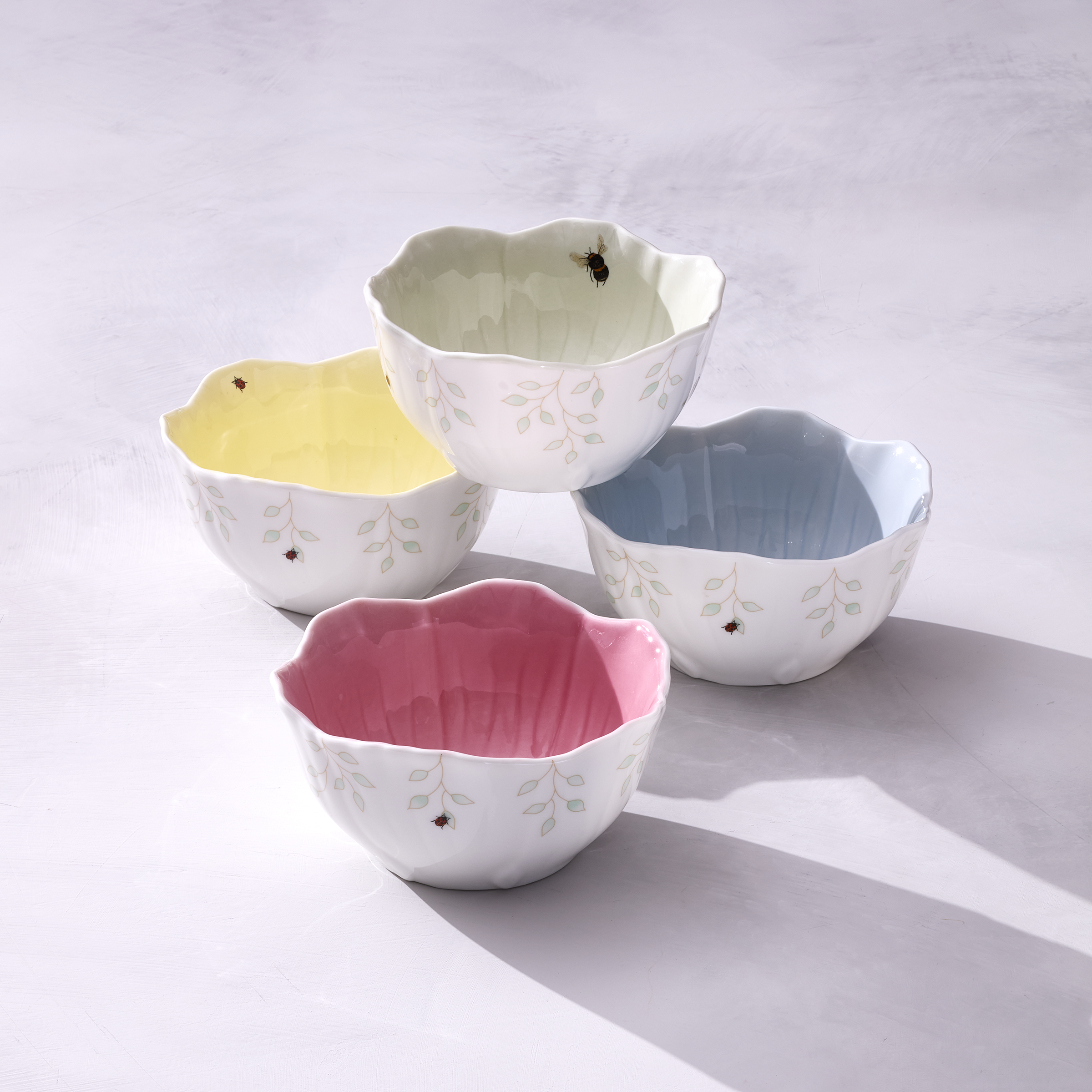 Butterfly Meadow Floral Pink Dessert Bowls - Set of 4 - Image 3