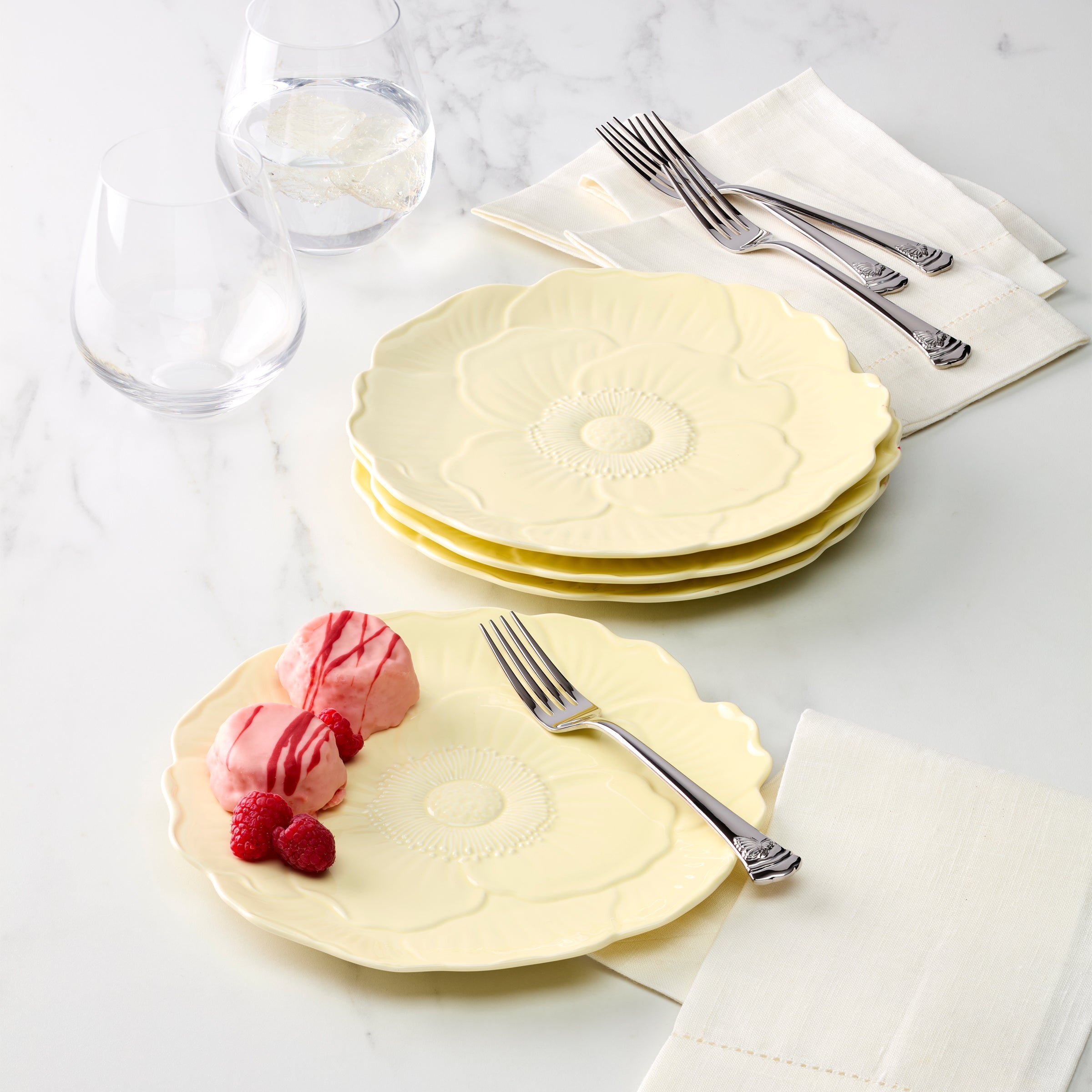 Butterfly Meadow Floral Yellow Accent Plates - Set of 4 - Image 2