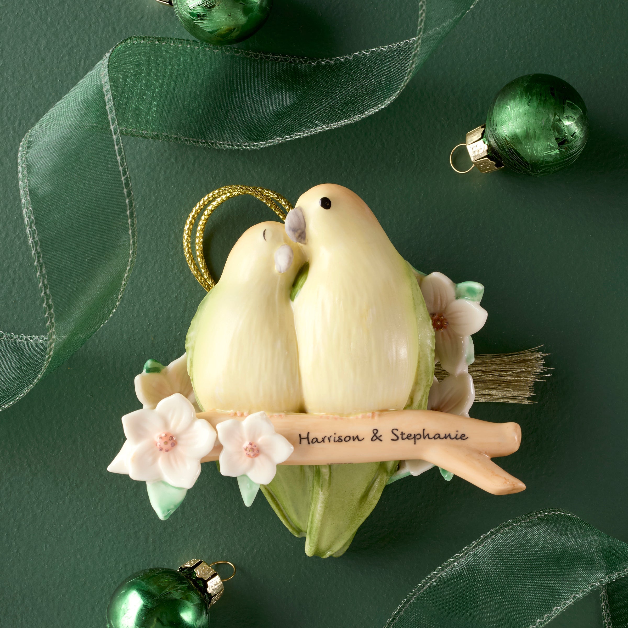 Personalized Love Birds Ornament - Image 2