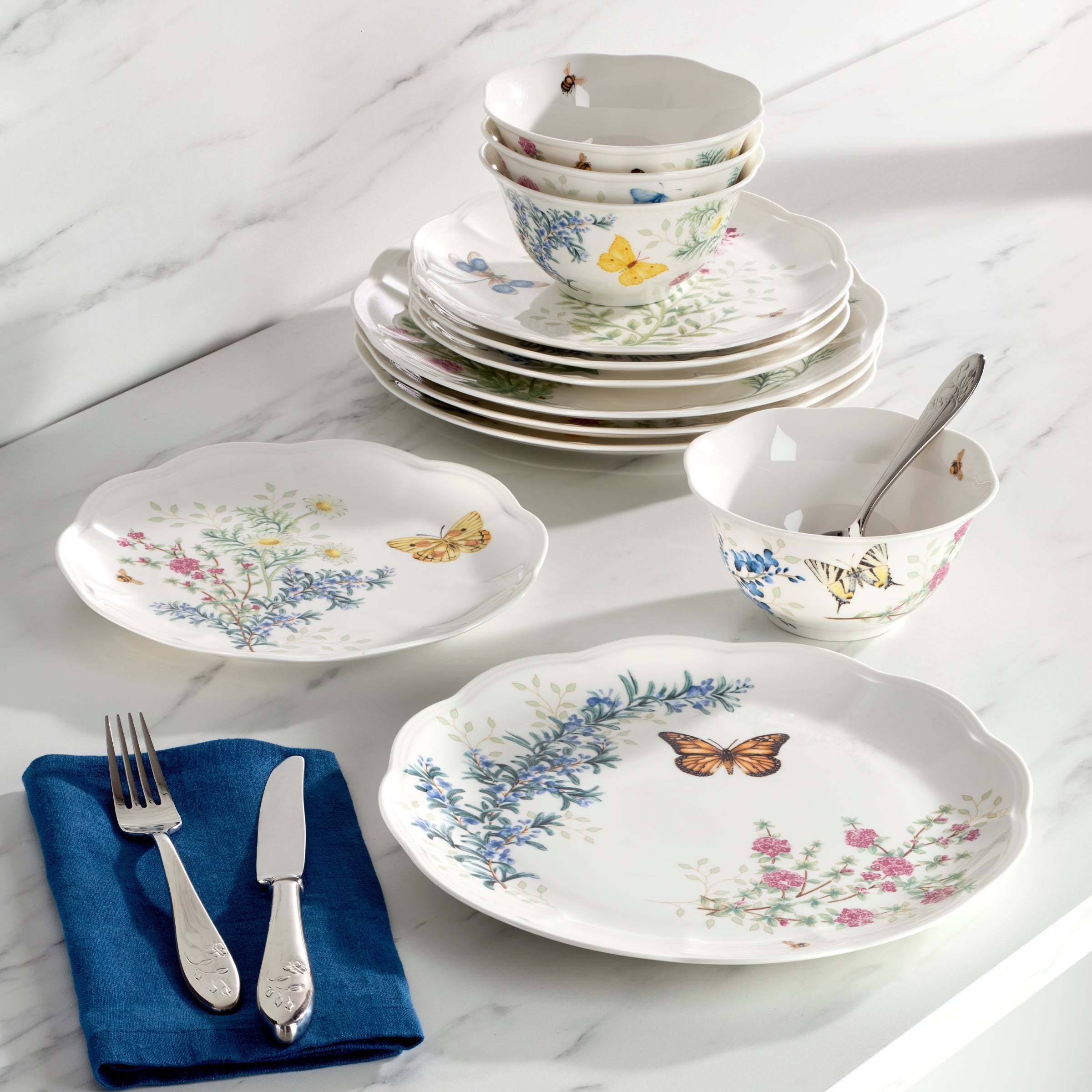 Butterfly Meadow Herbs 12-Piece Dinnerware Set - Image 7