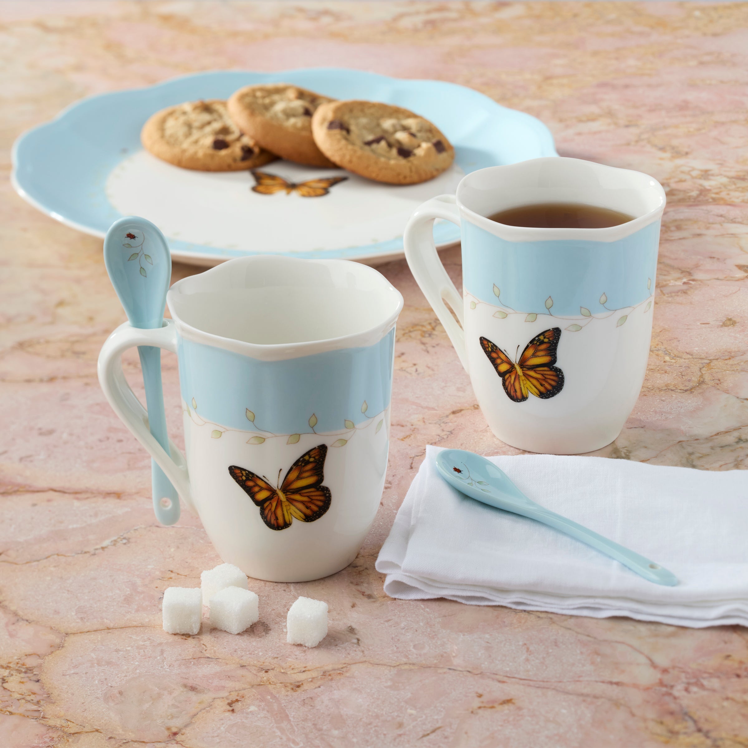Butterfly Meadow Blue Mugs With Spoons - Set of 2 - Image 5