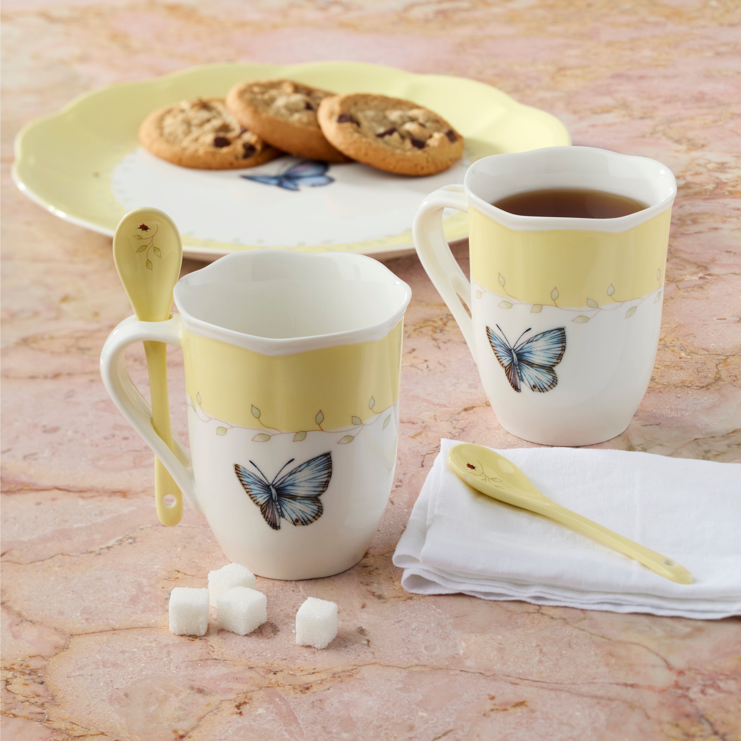 Butterfly Meadow Yellow Mugs With Spoons - Set of 2 - Image 5