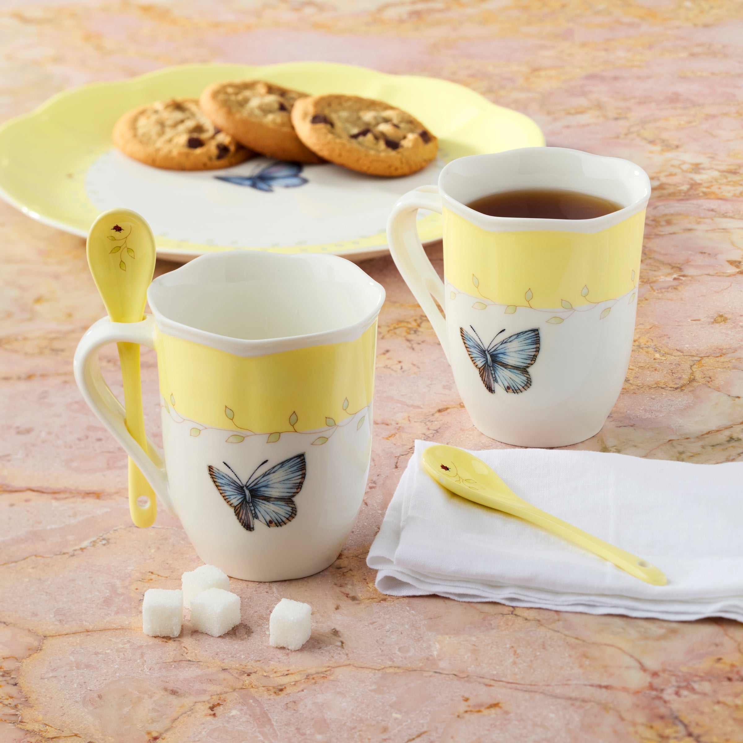 Butterfly Meadow Color Mugs With Spoons - Set of 8 - Image 6