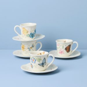 Butterfly Meadow Espresso Cup & Saucers - Set of 4