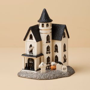 Vintage Halloween Lit Manor Figurine