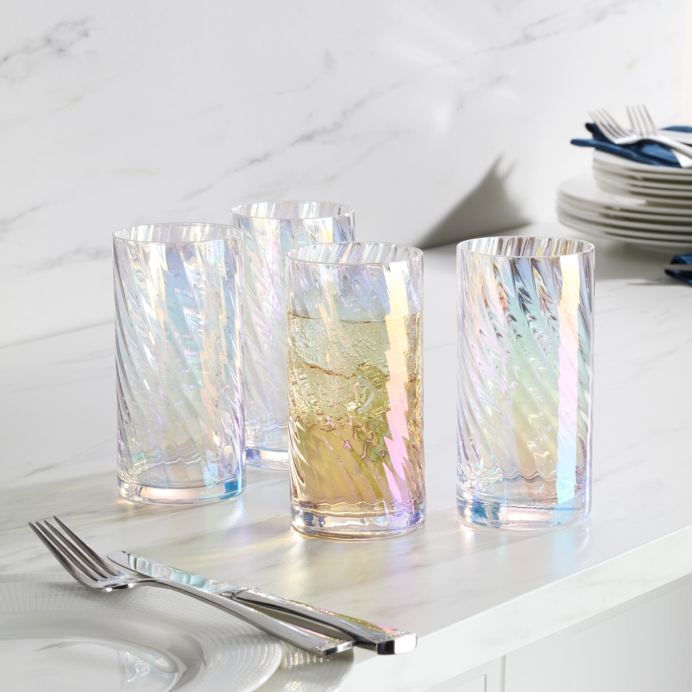 Tuscany Classics Iridescent Highball Glasses - Set Of 4 - Image 5