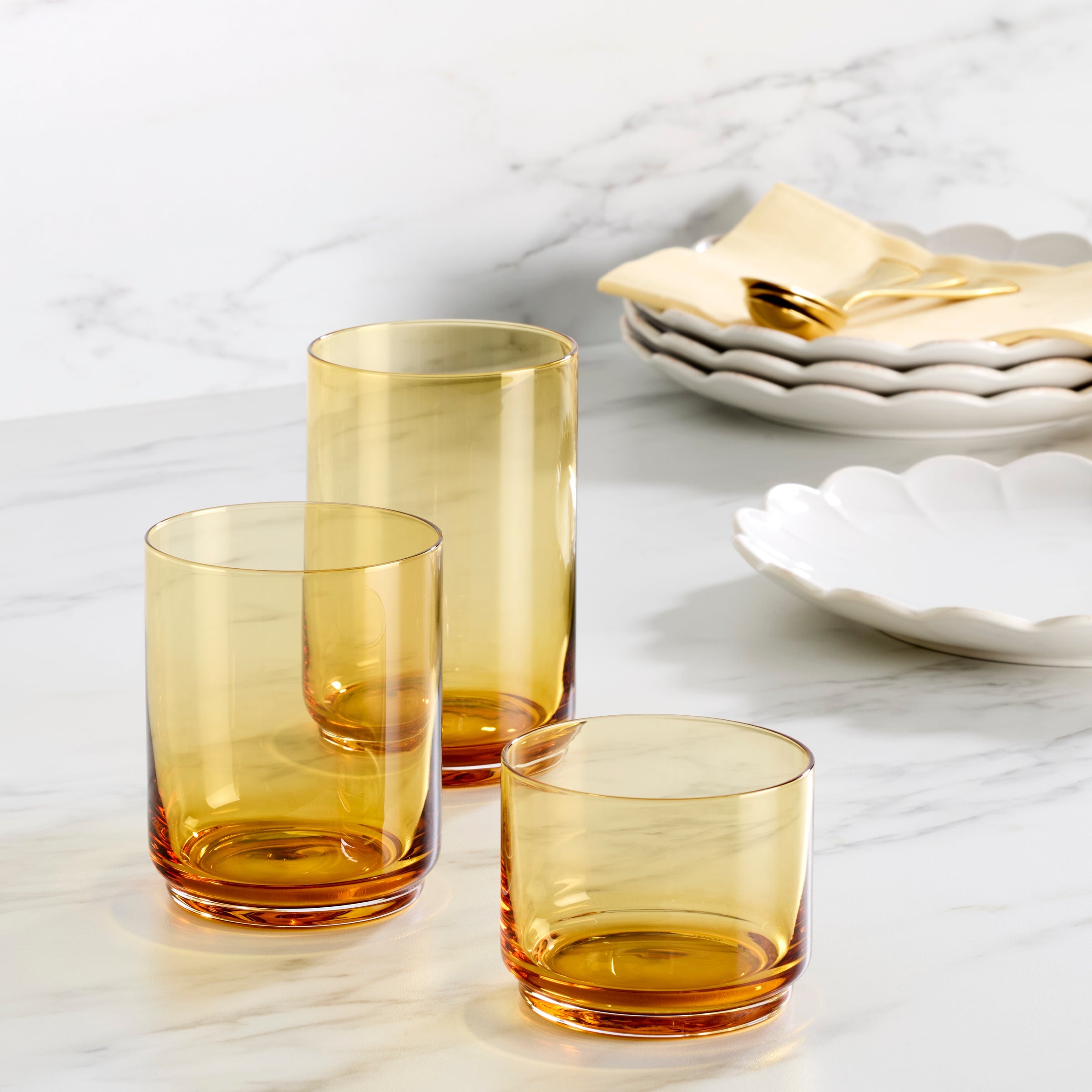 Tuscany Classics Stackable Amber Coolers - Set Of 4 - Image 3