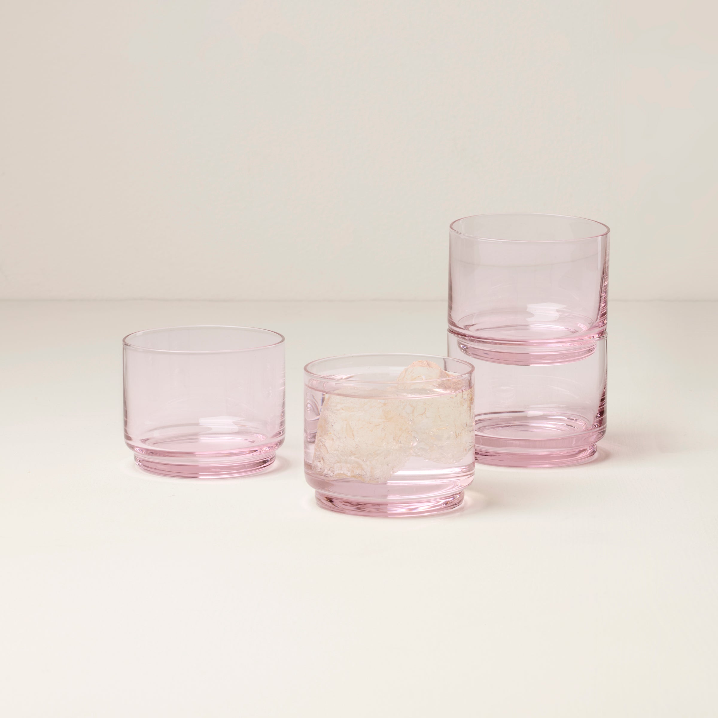 Tuscany Stackable Blush Short Glasses - Set Of 4 - Image 2