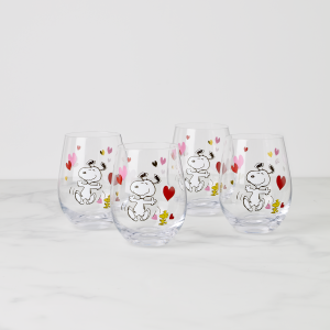 Snoopy Valentine's Day Tumblers - Set Of 4