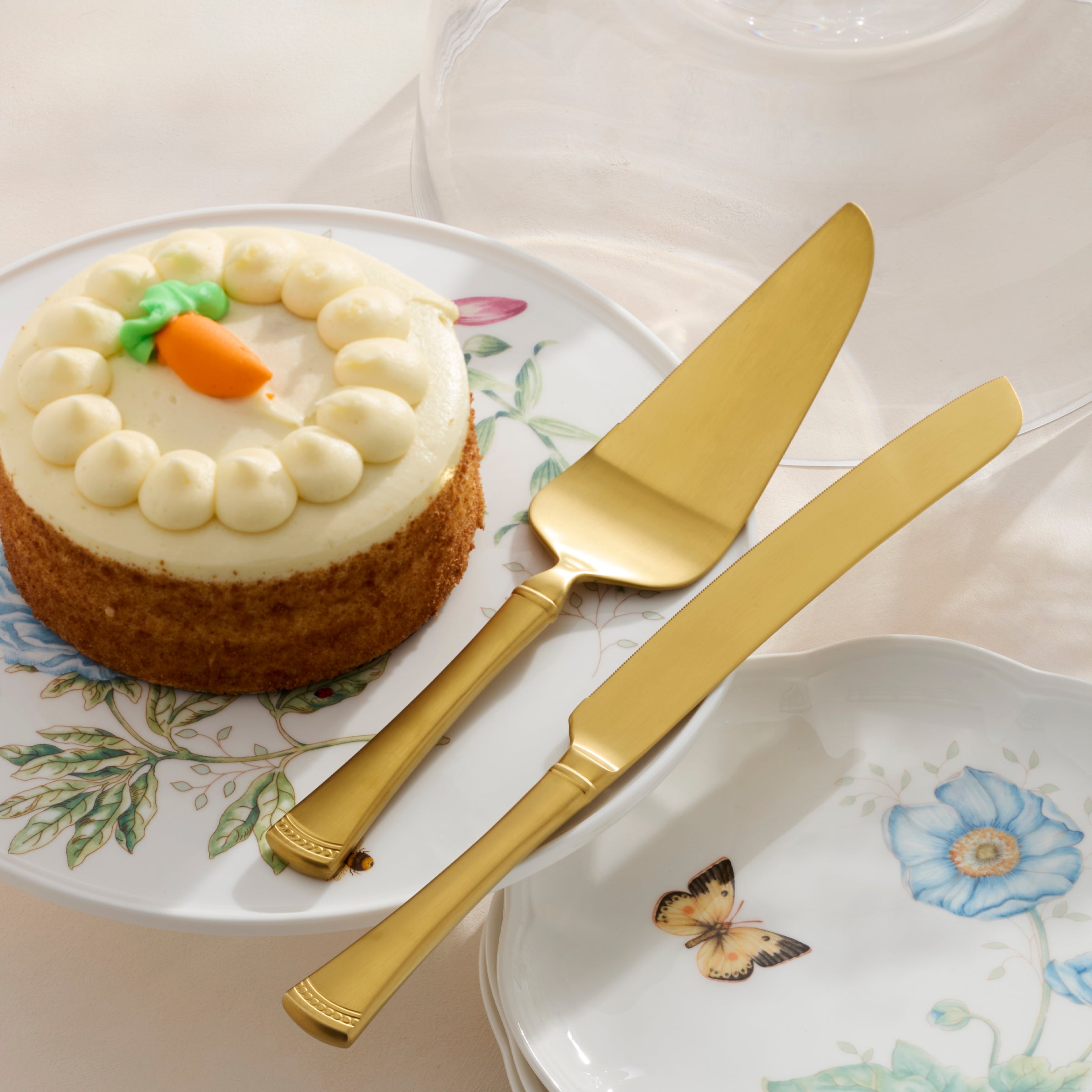 Portola Gold Satin 2 Piece Dessert Set - Image 2