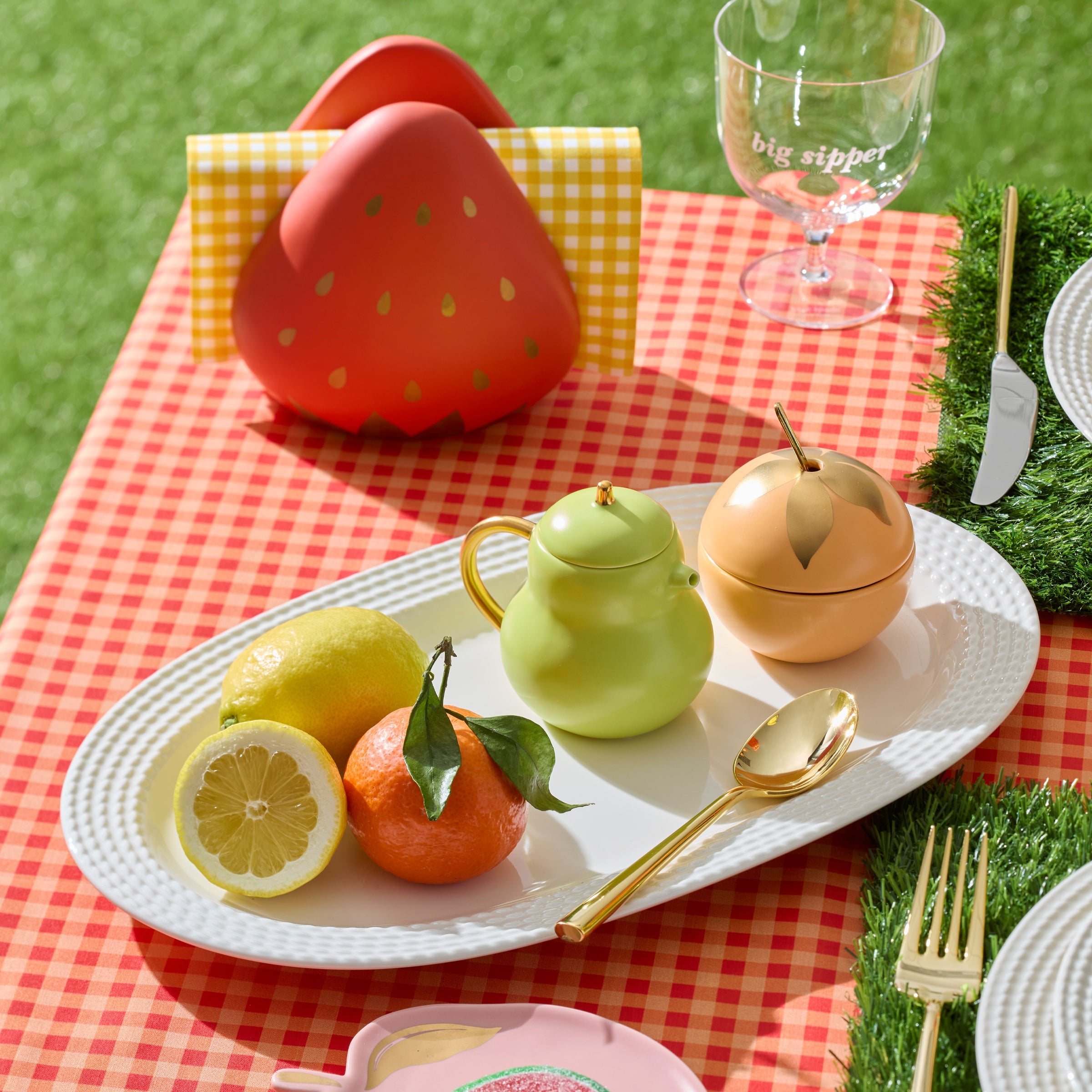 Tutti Fruity Pear & Orange Sugar & Creamer Set - Image 2