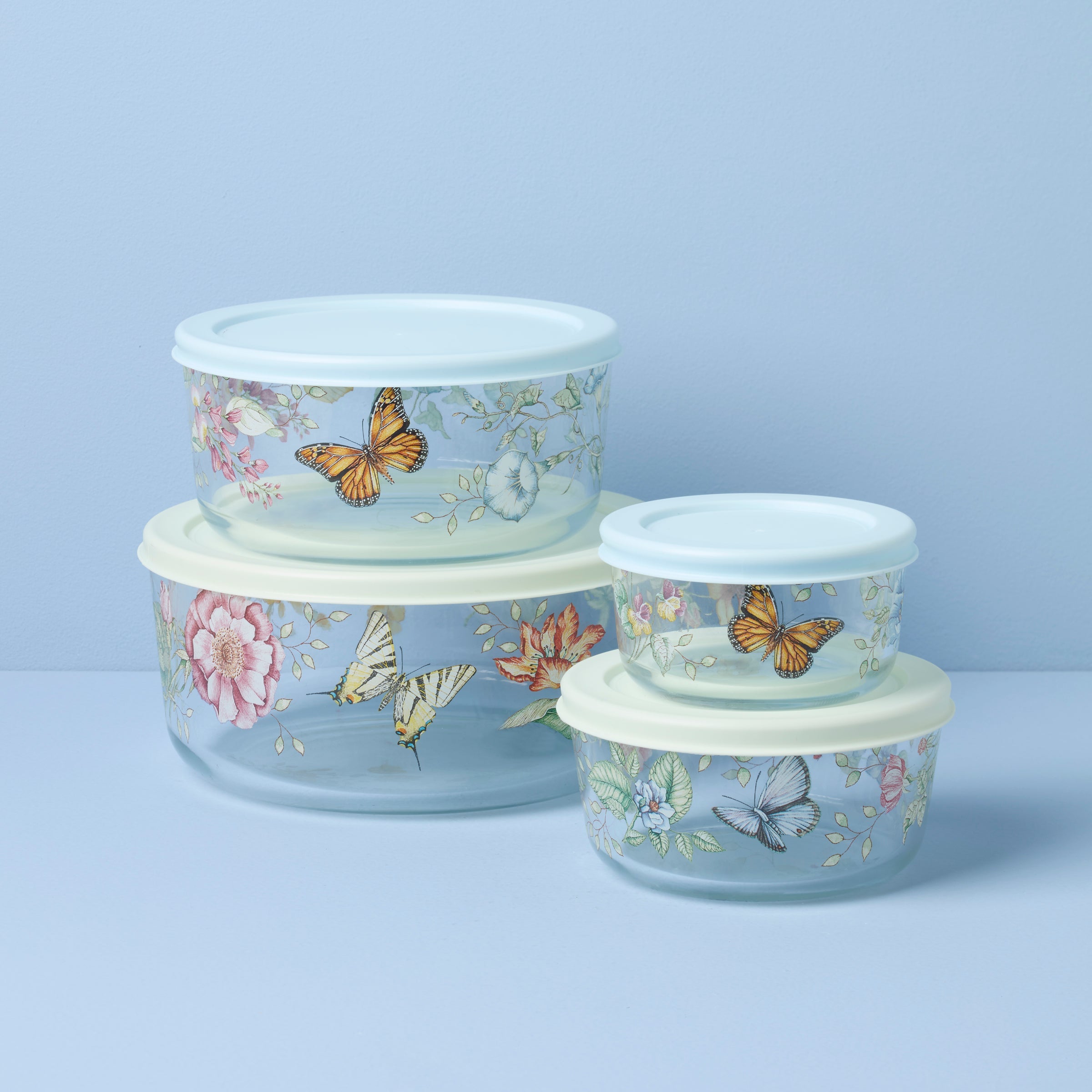Butterfly Meadow Glass Containers - Set Of 4