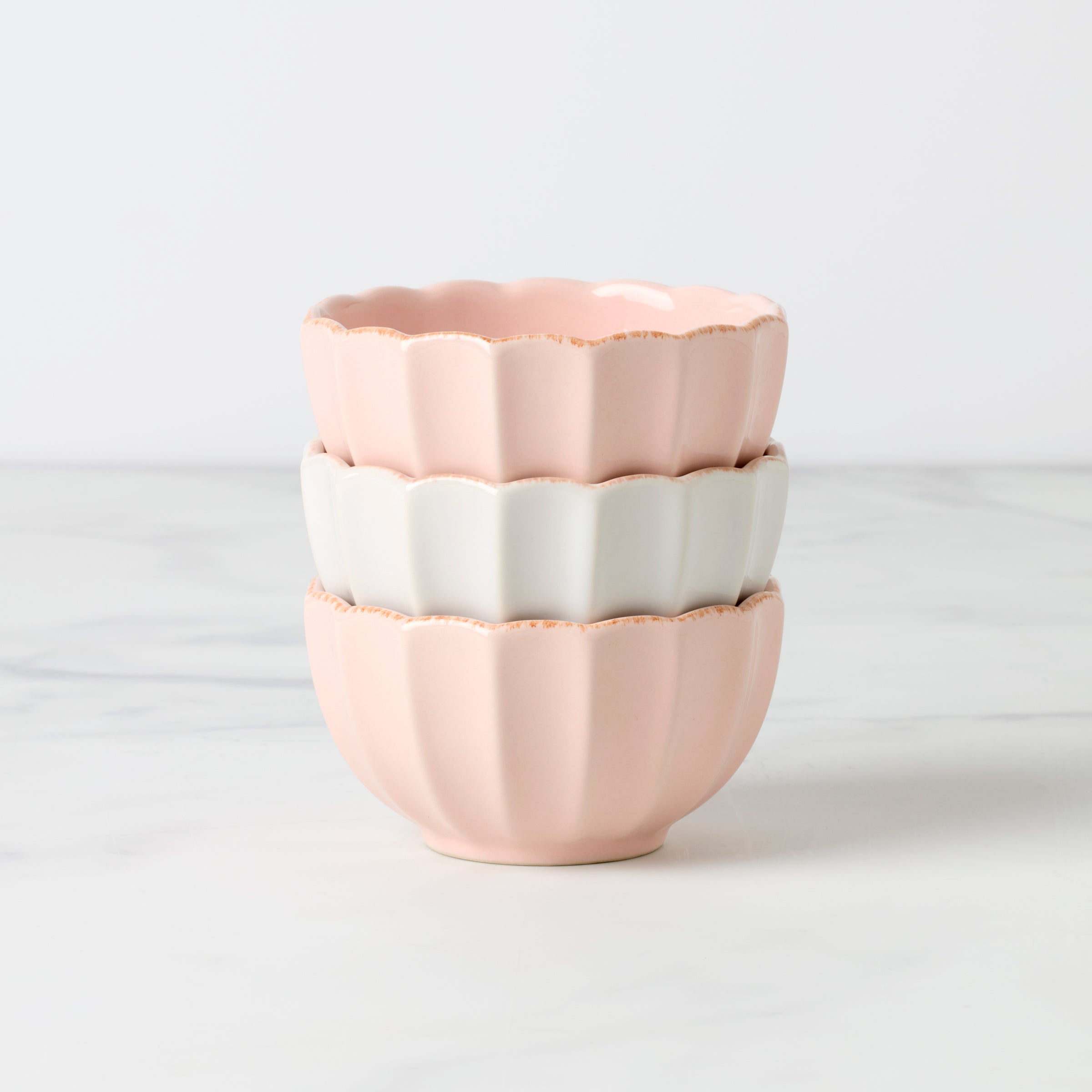 French Perle Scallop Mini Bowls - Set of 3 - Image 2