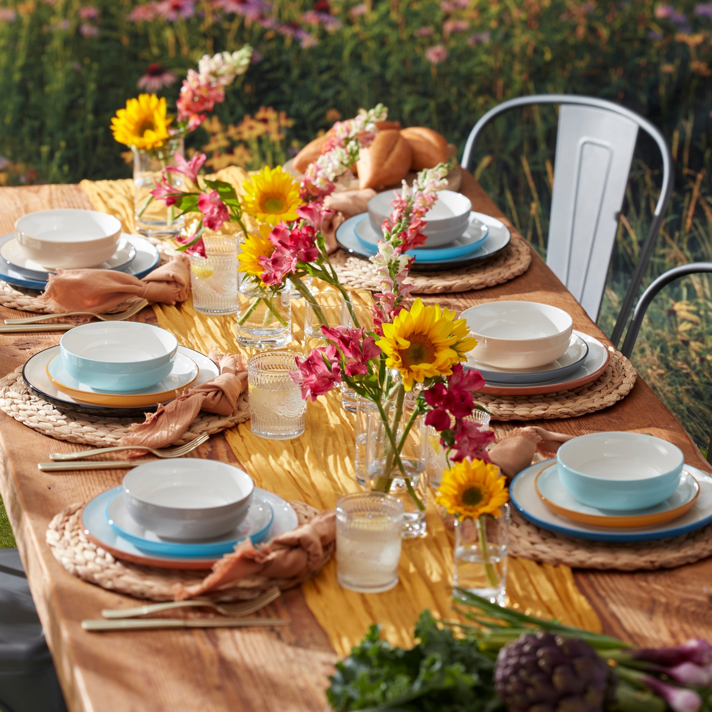 24 Seven Colors Sunbaked 12-Piece Dinnerware Set - Image 7