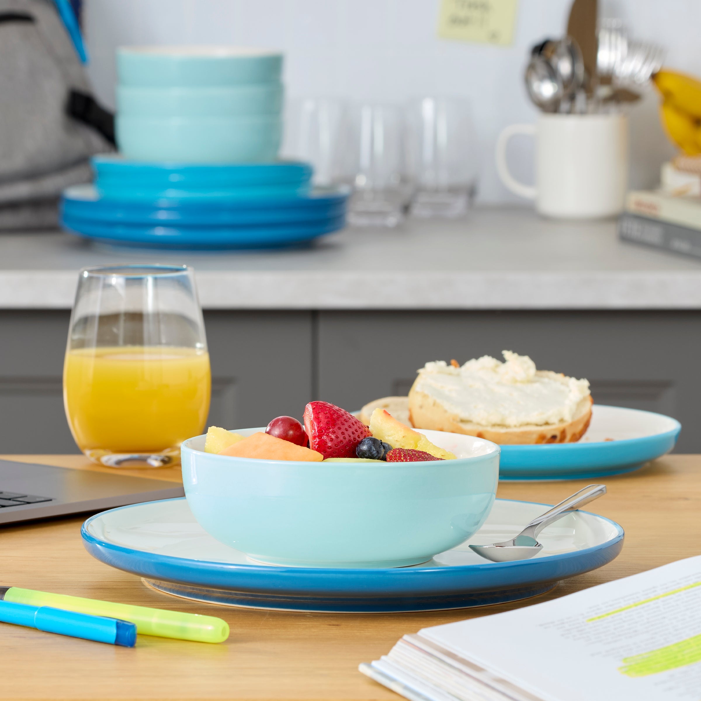 24 Seven Colors Turquoise 12-Piece Dinnerware Set - Image 9