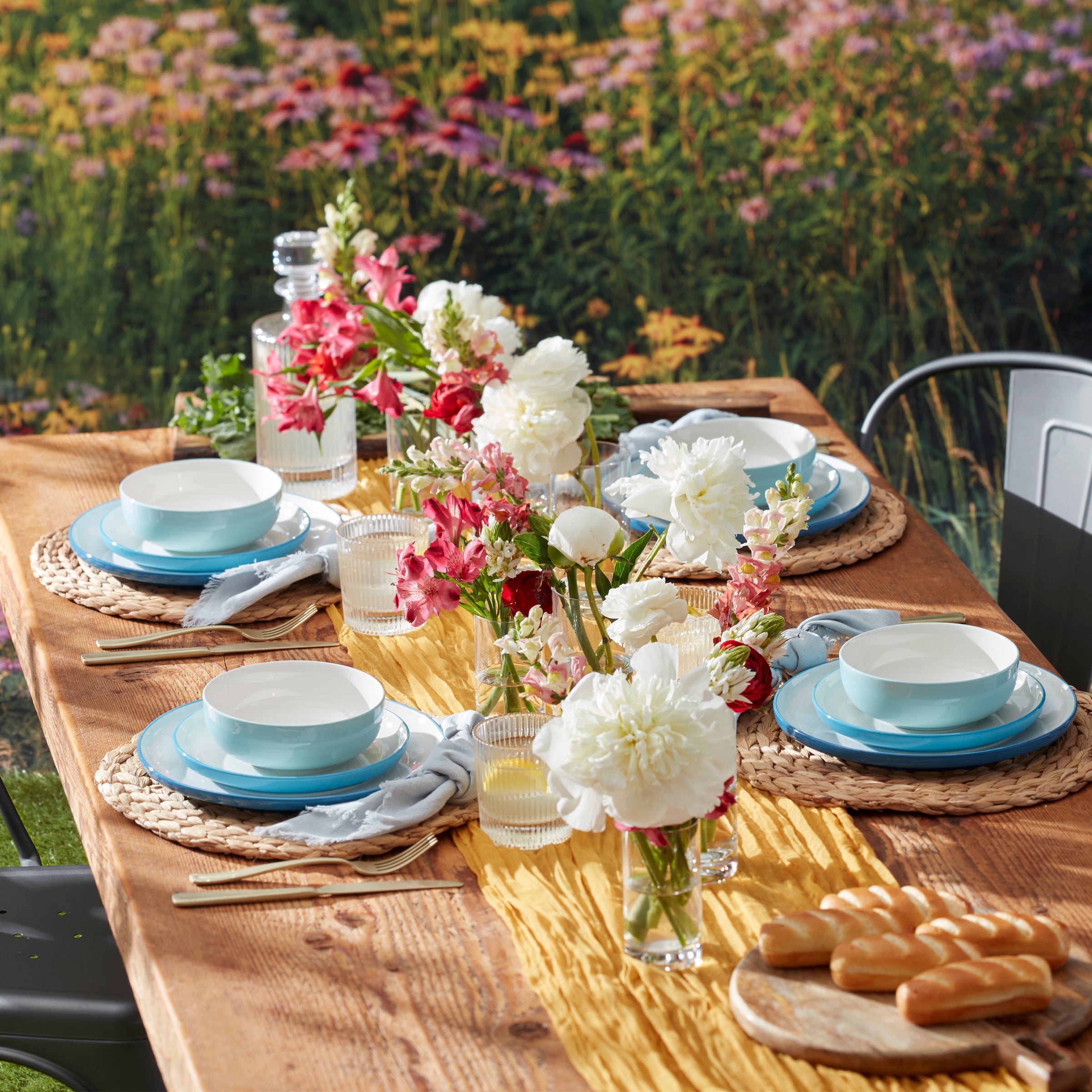 24 Seven Colors Turquoise 12-Piece Dinnerware Set - Image 4