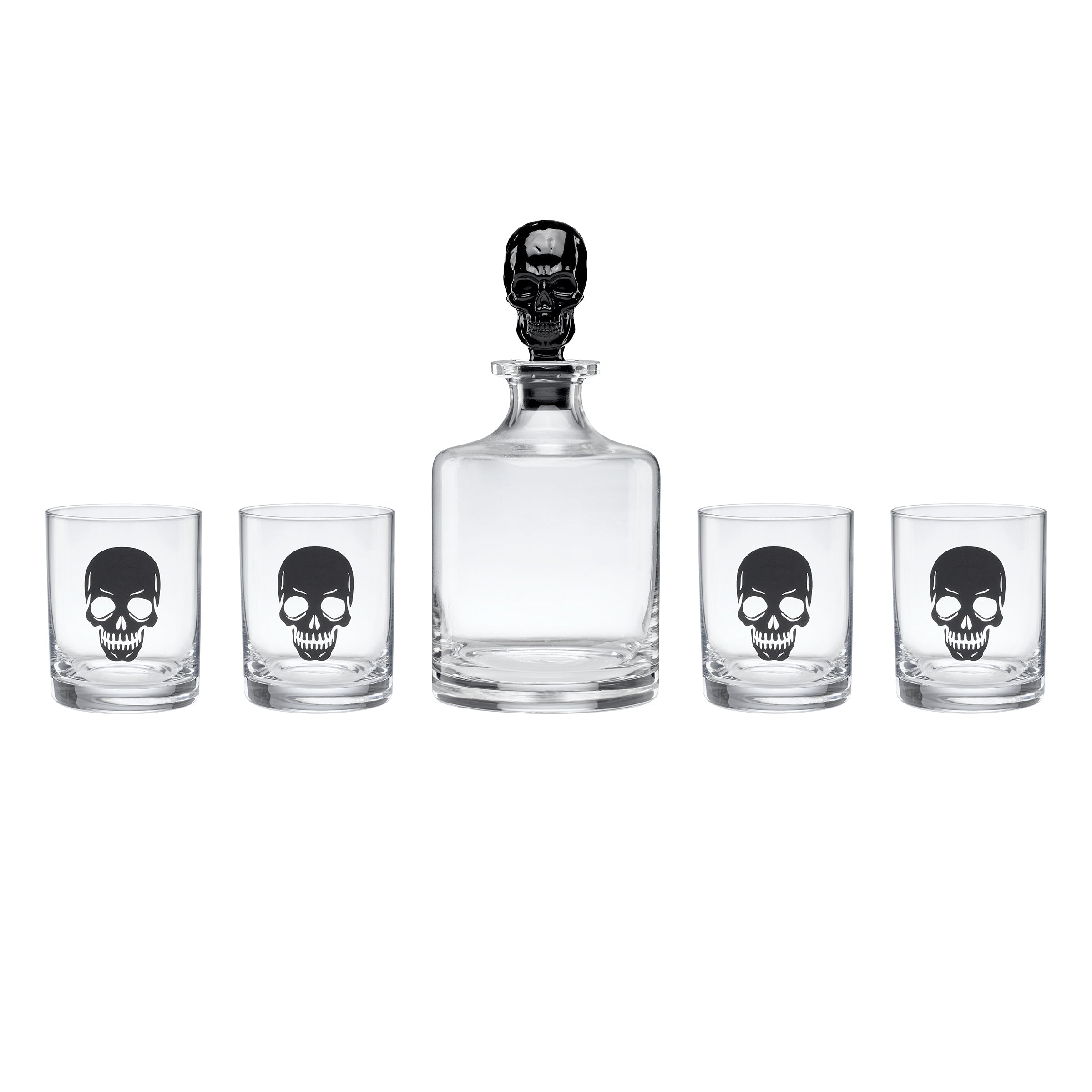 Vintro Halloween 5-Piece Skeleton Whiskey Set