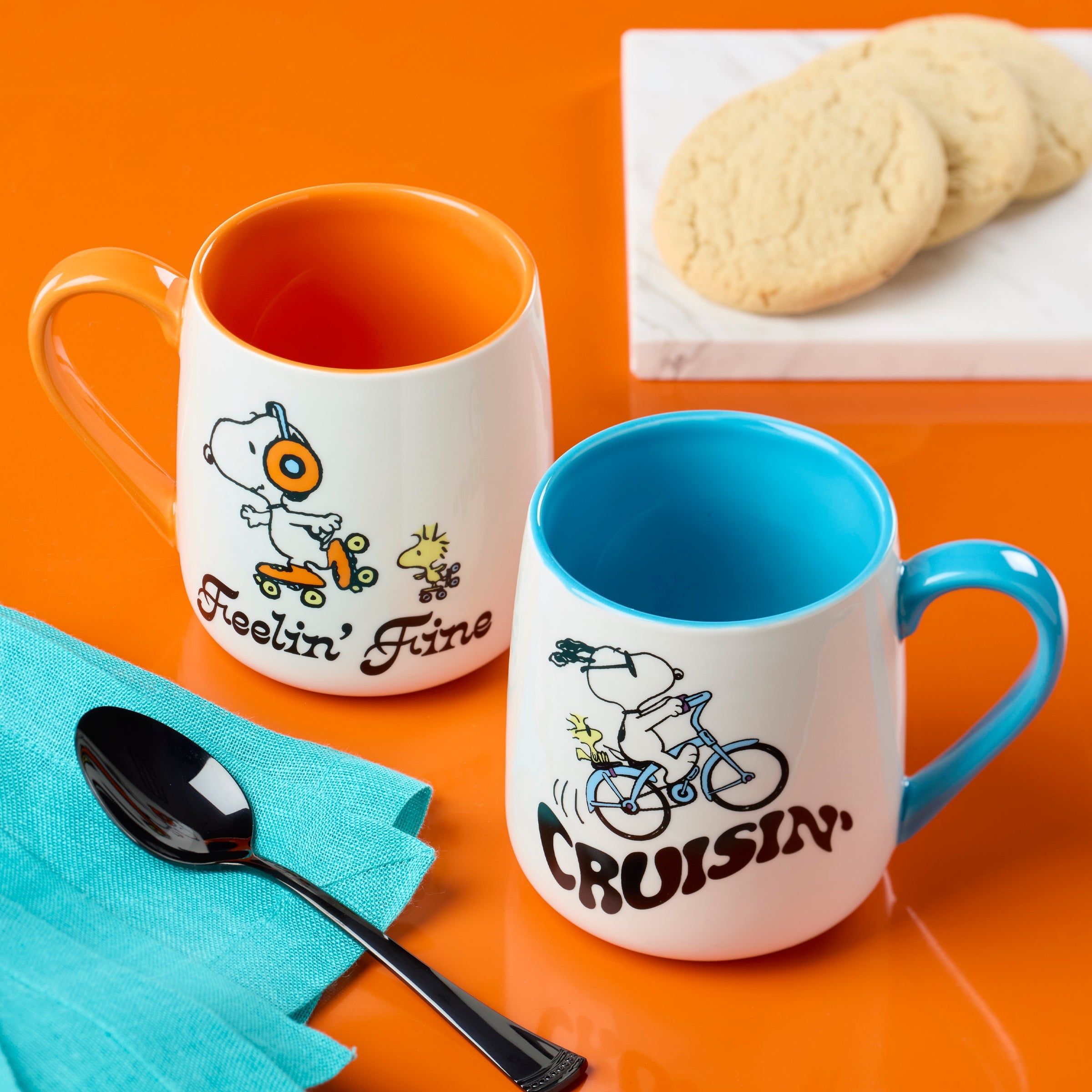 Peanuts Mugs - Set of 2 - Cruisin'-Feelin' Fine - Image 3