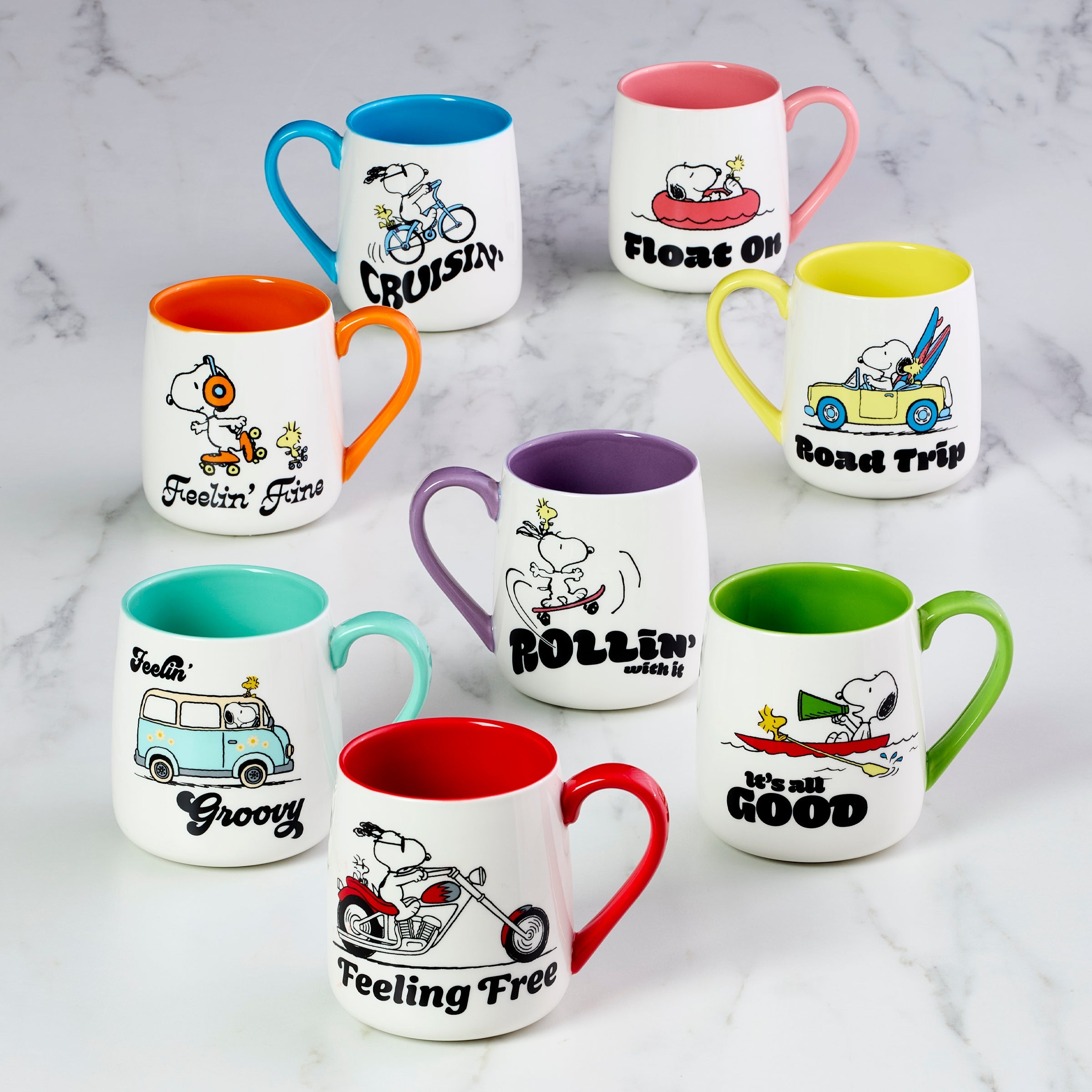 Peanuts Mugs - Set of 2 - Cruisin'-Feelin' Fine - Image 4