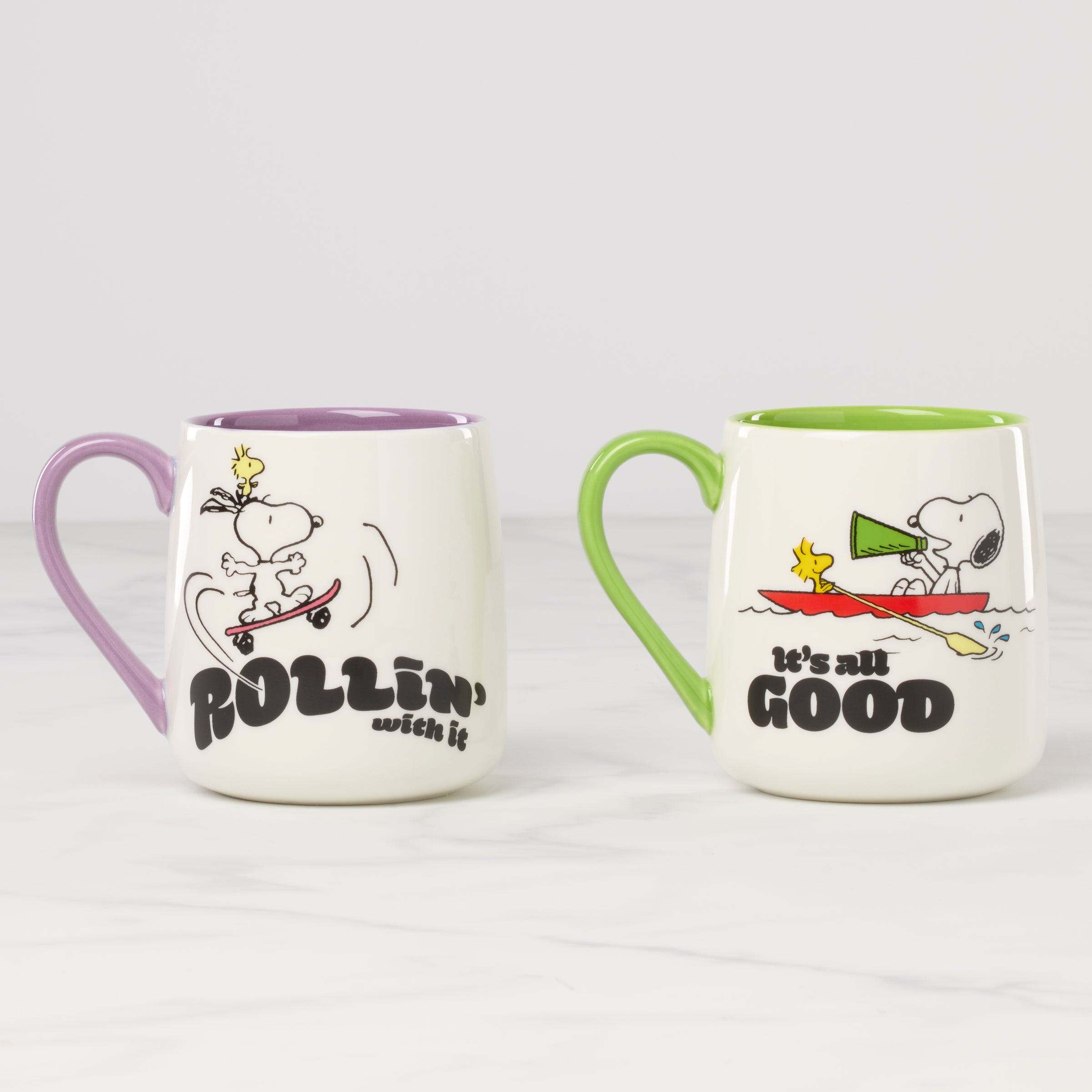 Peanuts Mugs - Set of 2 - Rollin'-All Good - Image 2