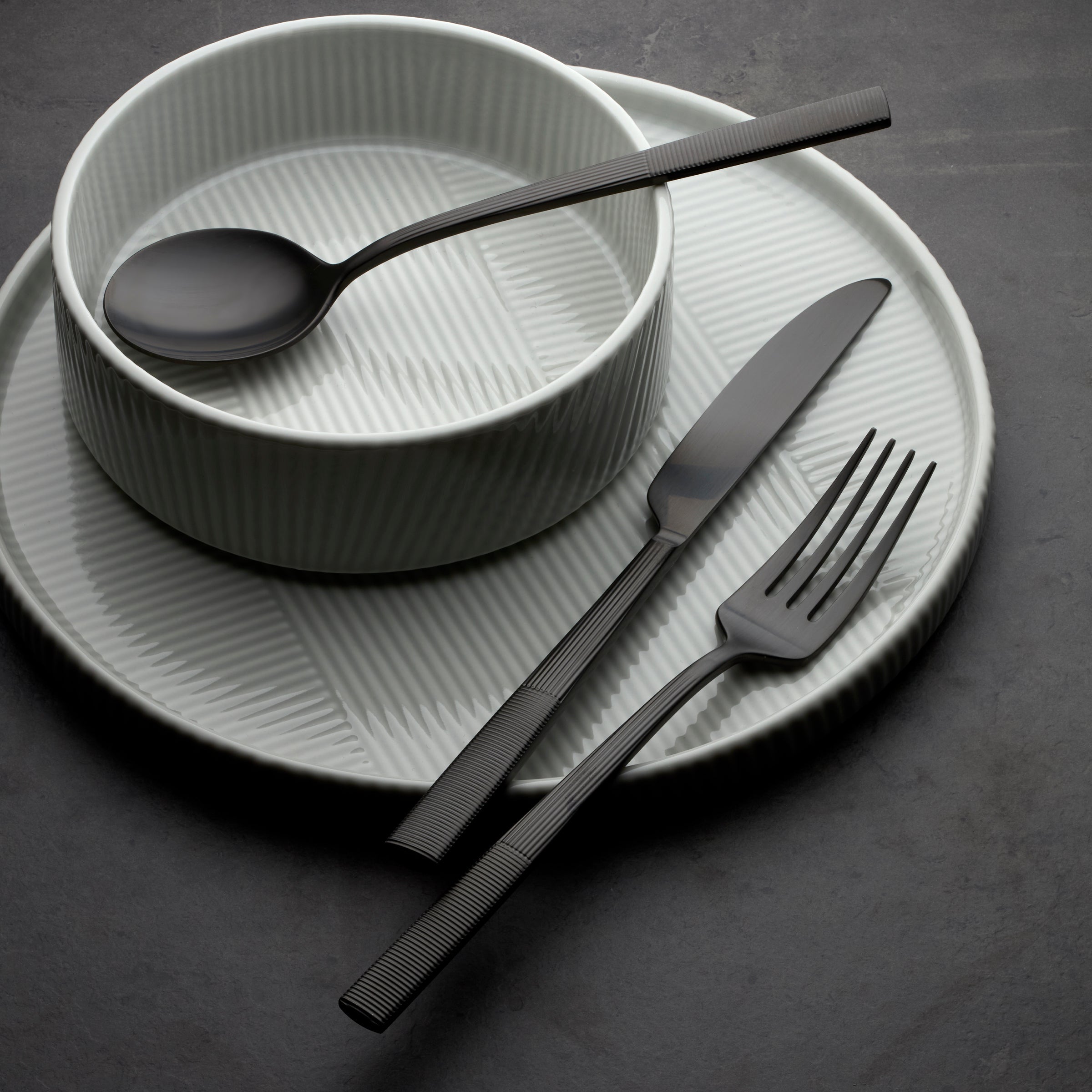 Modulus Black Satin 20 Piece Flatware Set - Image 4