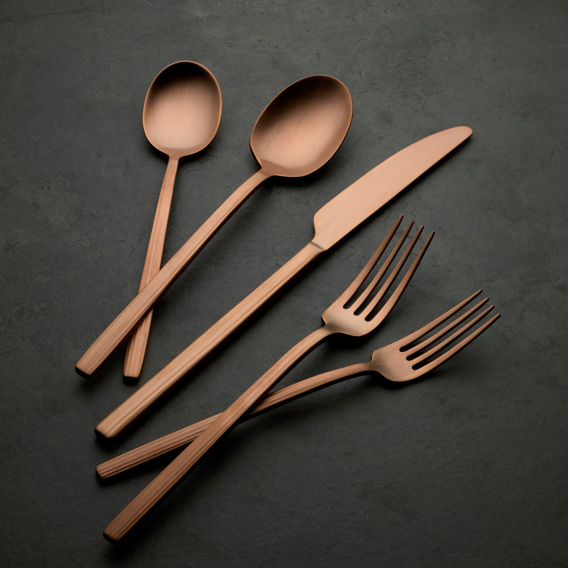 Dean Rose Gold Satin 20 Piece Flatware Set - Image 6