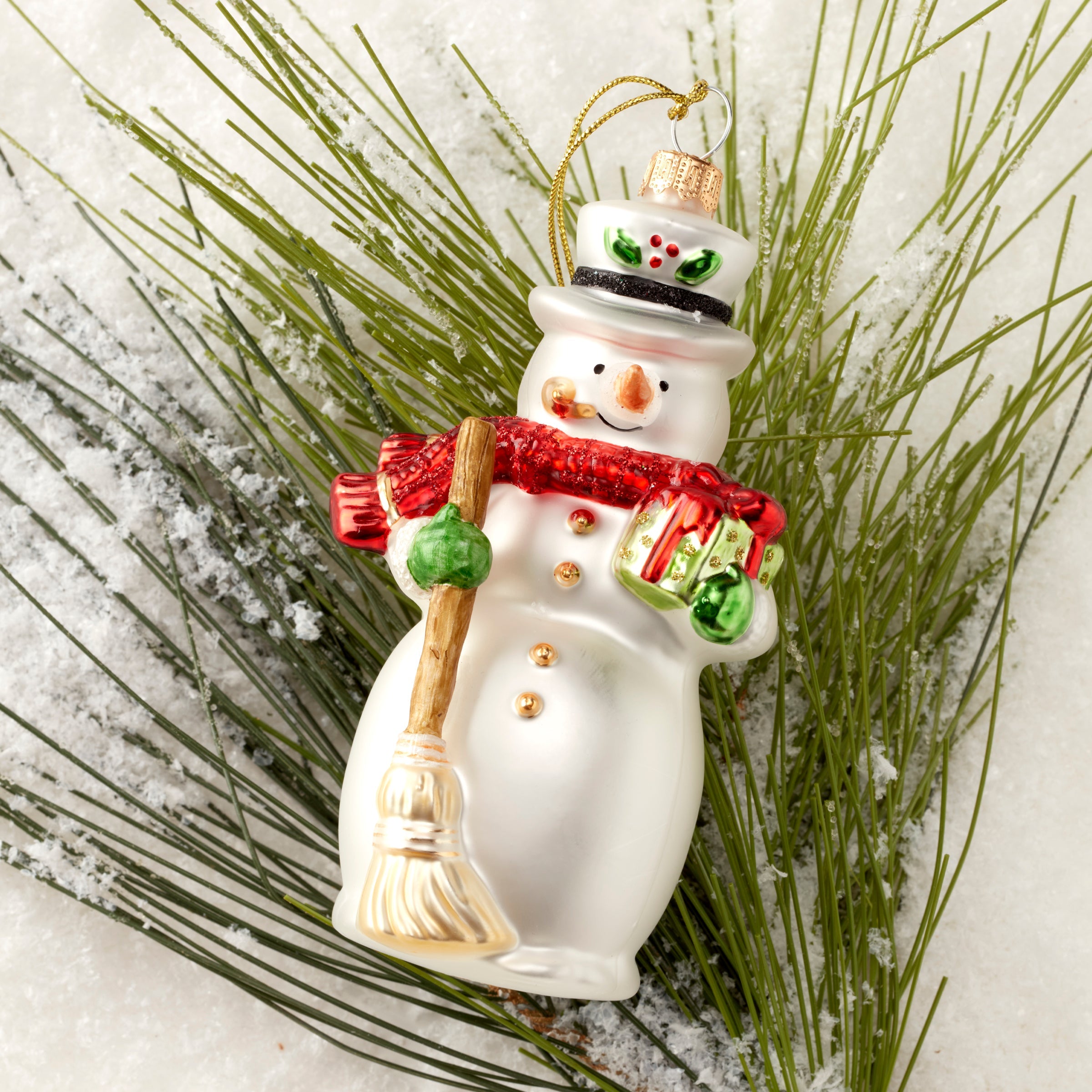 2025 Retro Blown Glass Snowman Ornament - Image 2