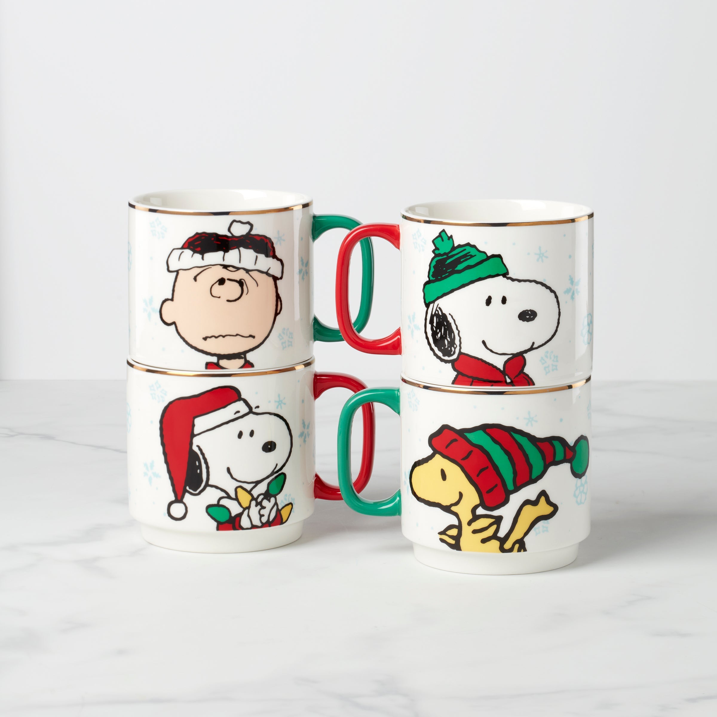 Snoopy Christmas Stacking Mugs - Set of 4 - Image 2