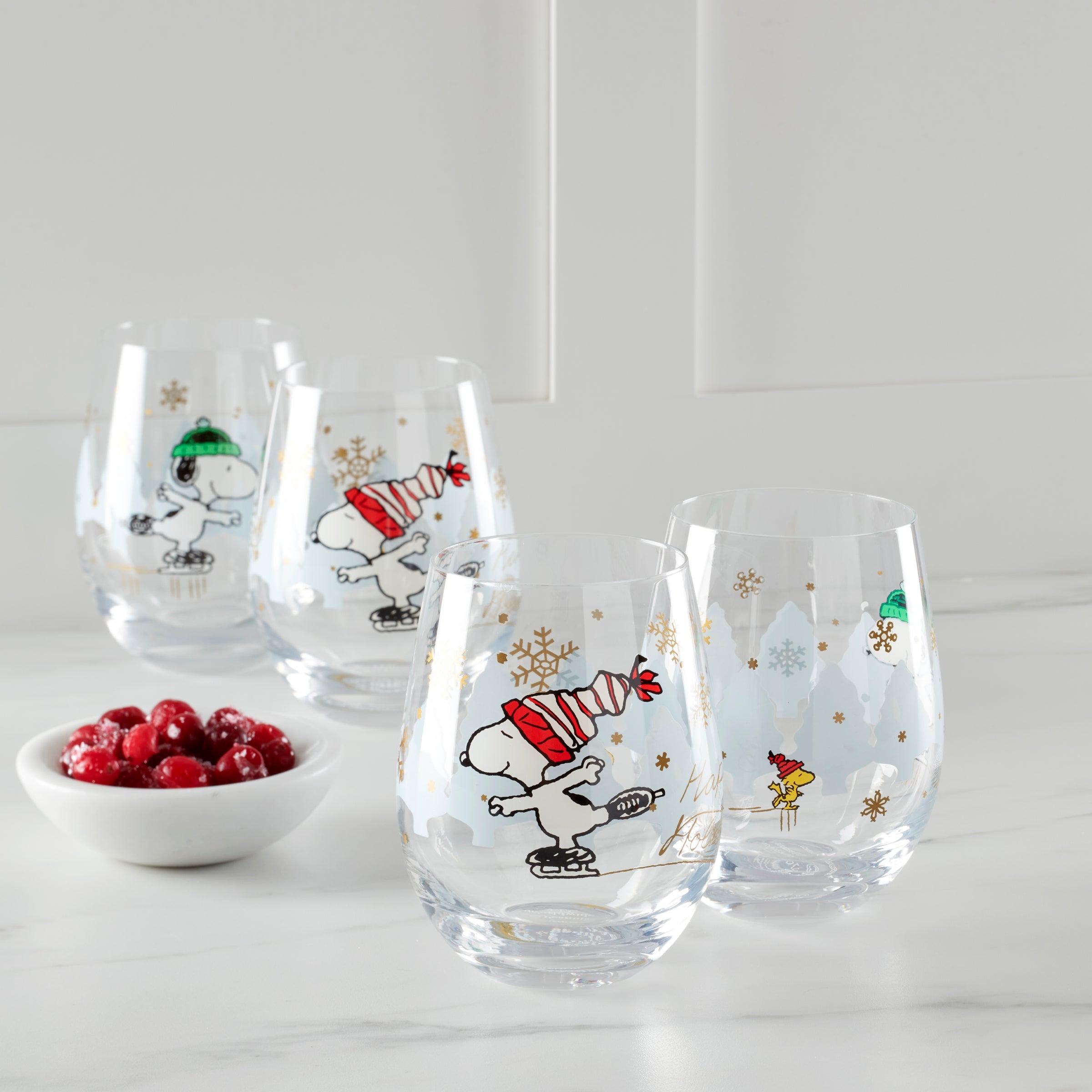 Snoopy Skating Christmas Tumblers - Set Of 4 - Image 5