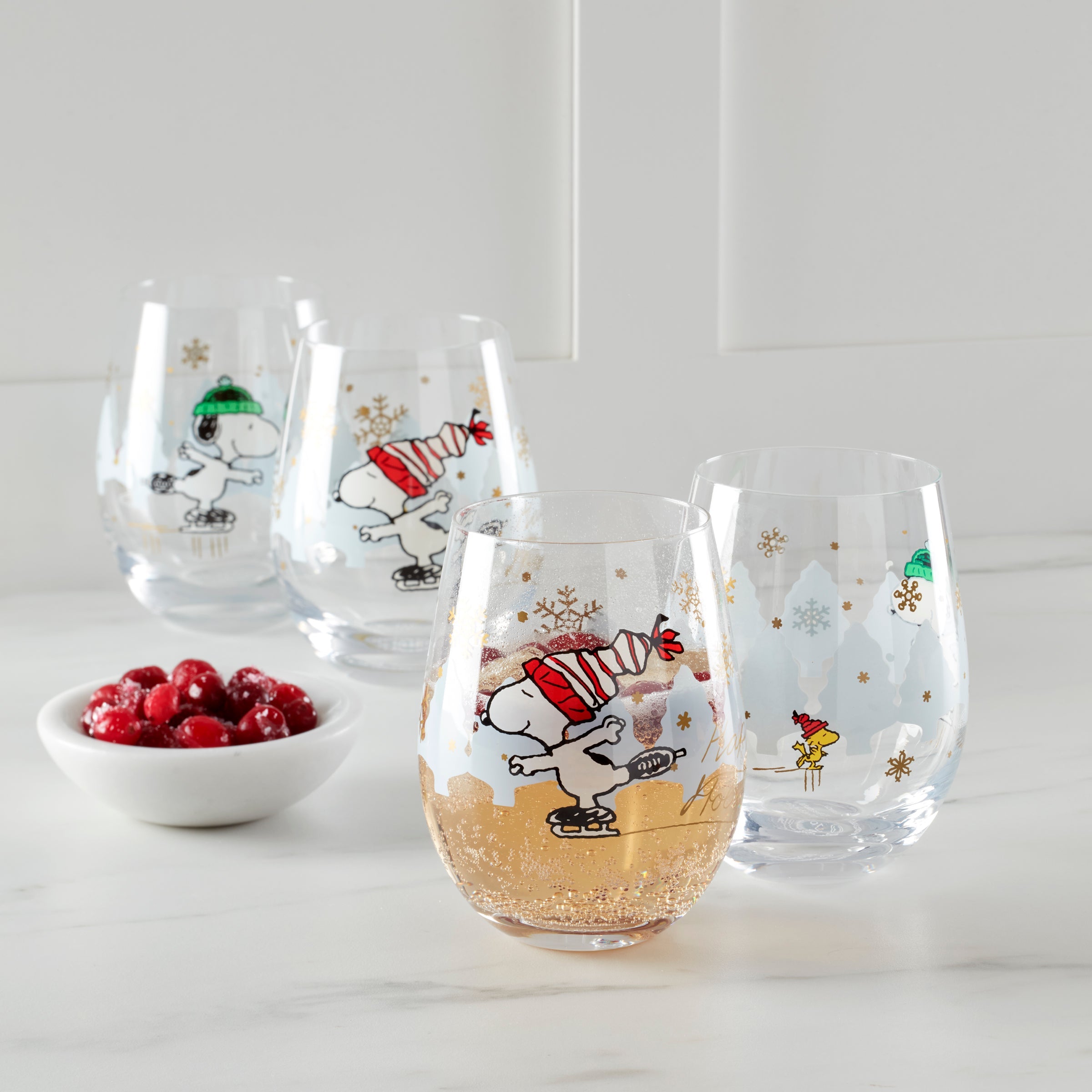 Snoopy Skating Christmas Tumblers - Set Of 4 - Image 4