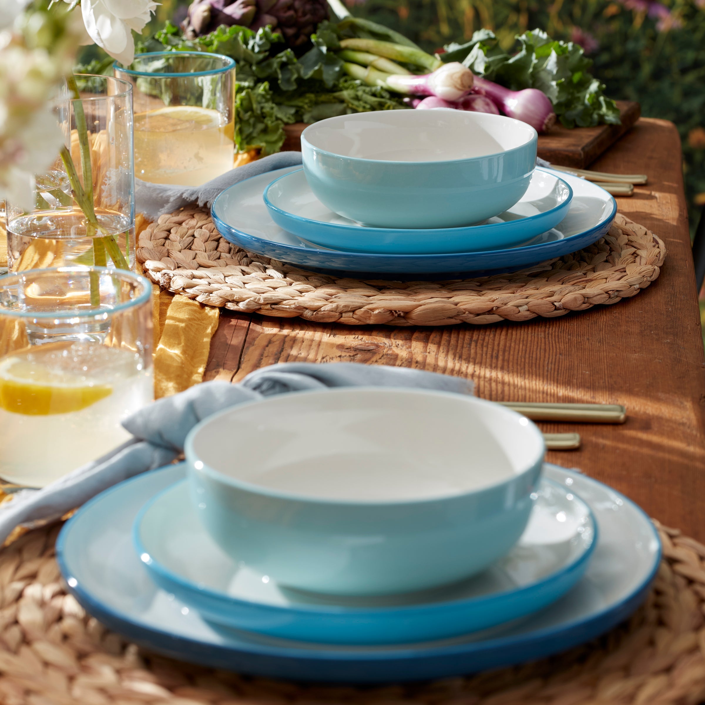 24 Seven Colors Turquoise 12-Piece Dinnerware Set - Image 2