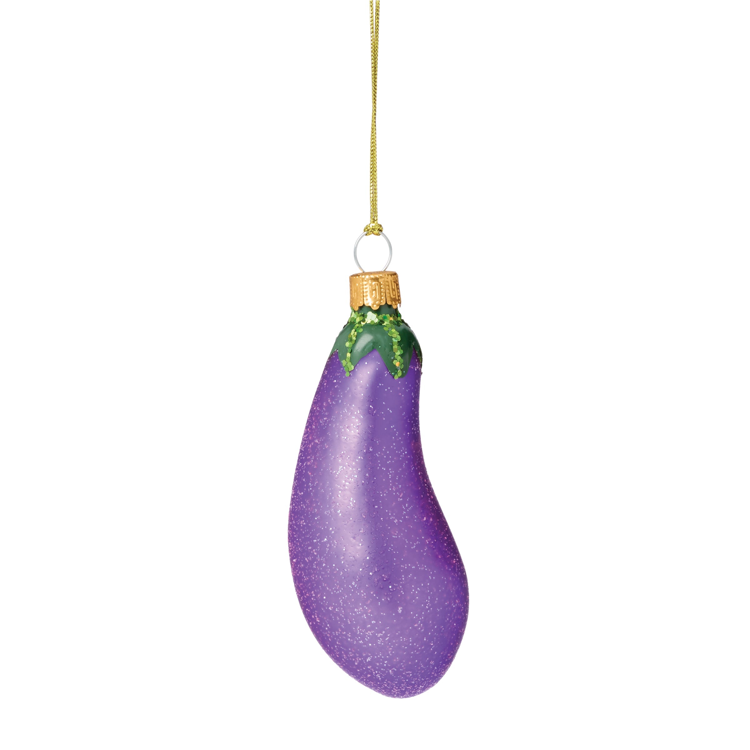 Blown Glass Eggplant Ornament - Image 3