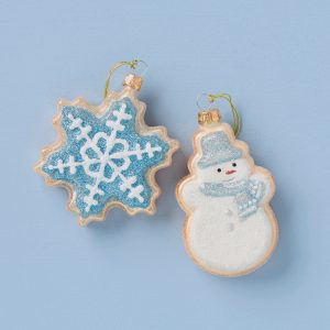 Blown Glass Snowman & Snowflake Cookie Ornaments 2