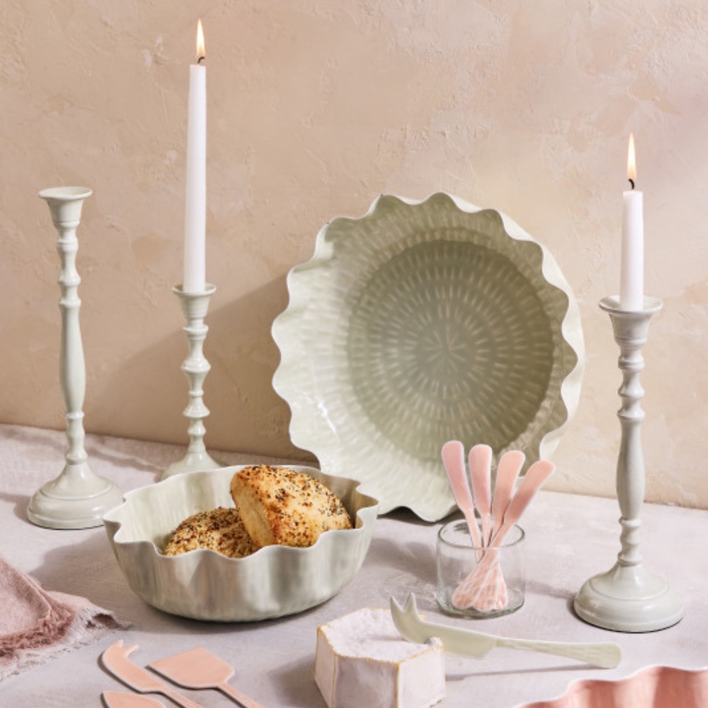 Nera Light Green Candle Holder. Large - Image 2