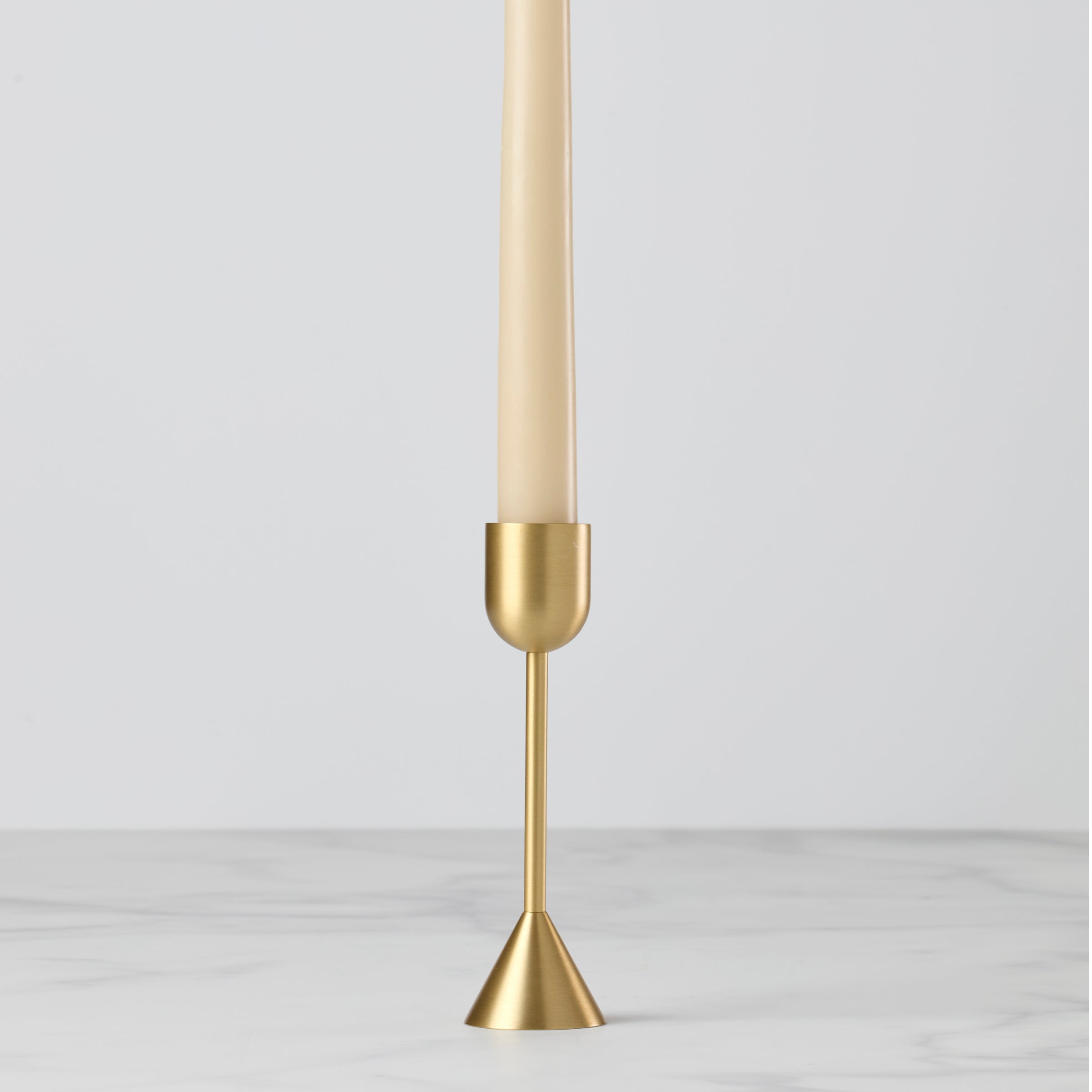 Light Gold Tall Taper Candle Holder - Image 2