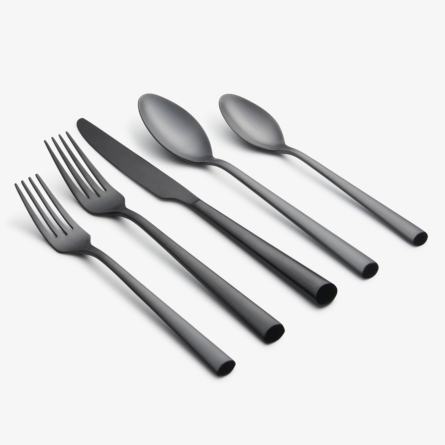 Gilda Black Satin 20 Piece Flatware Set