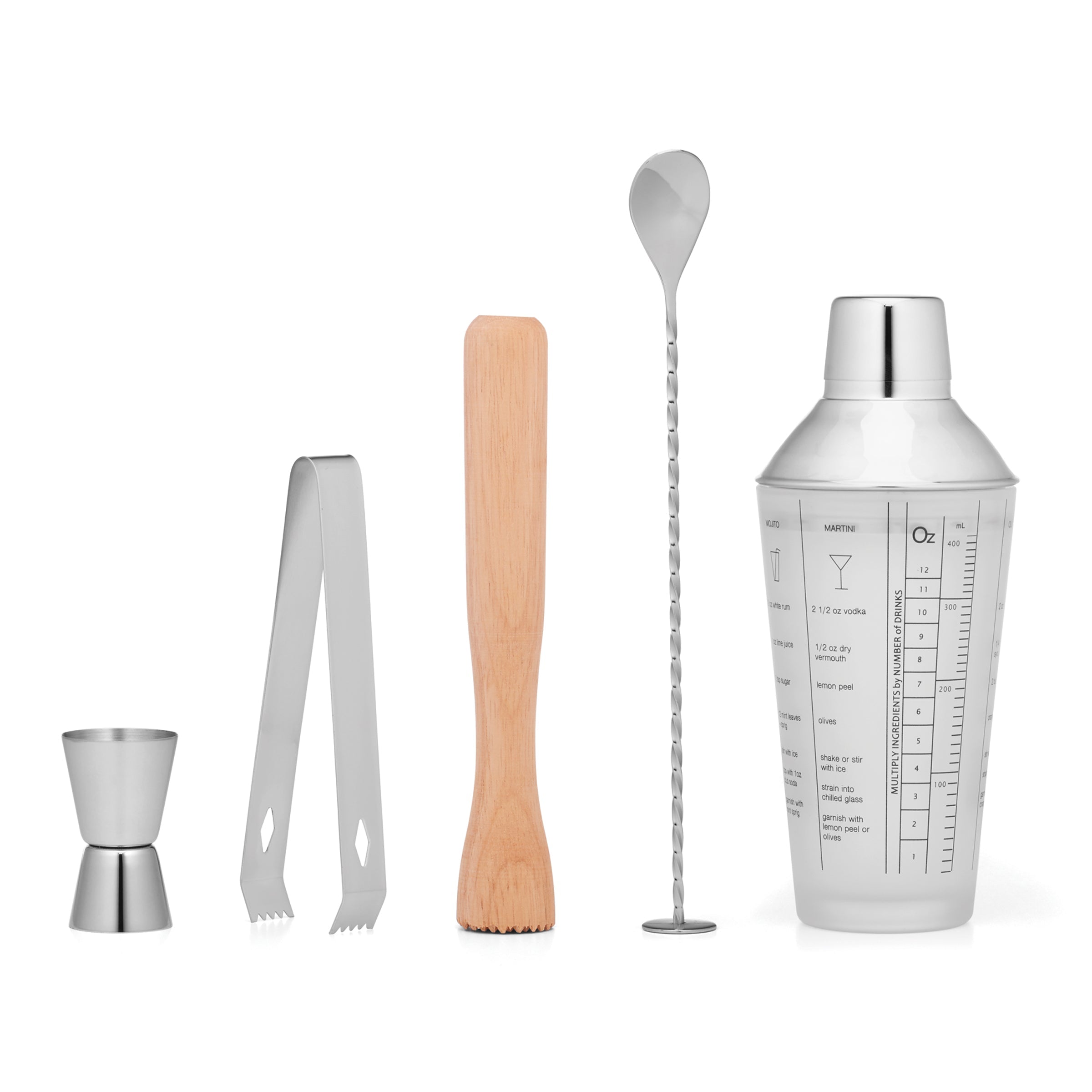 Mixology Shaker Tool Set 5 pc - Image 2
